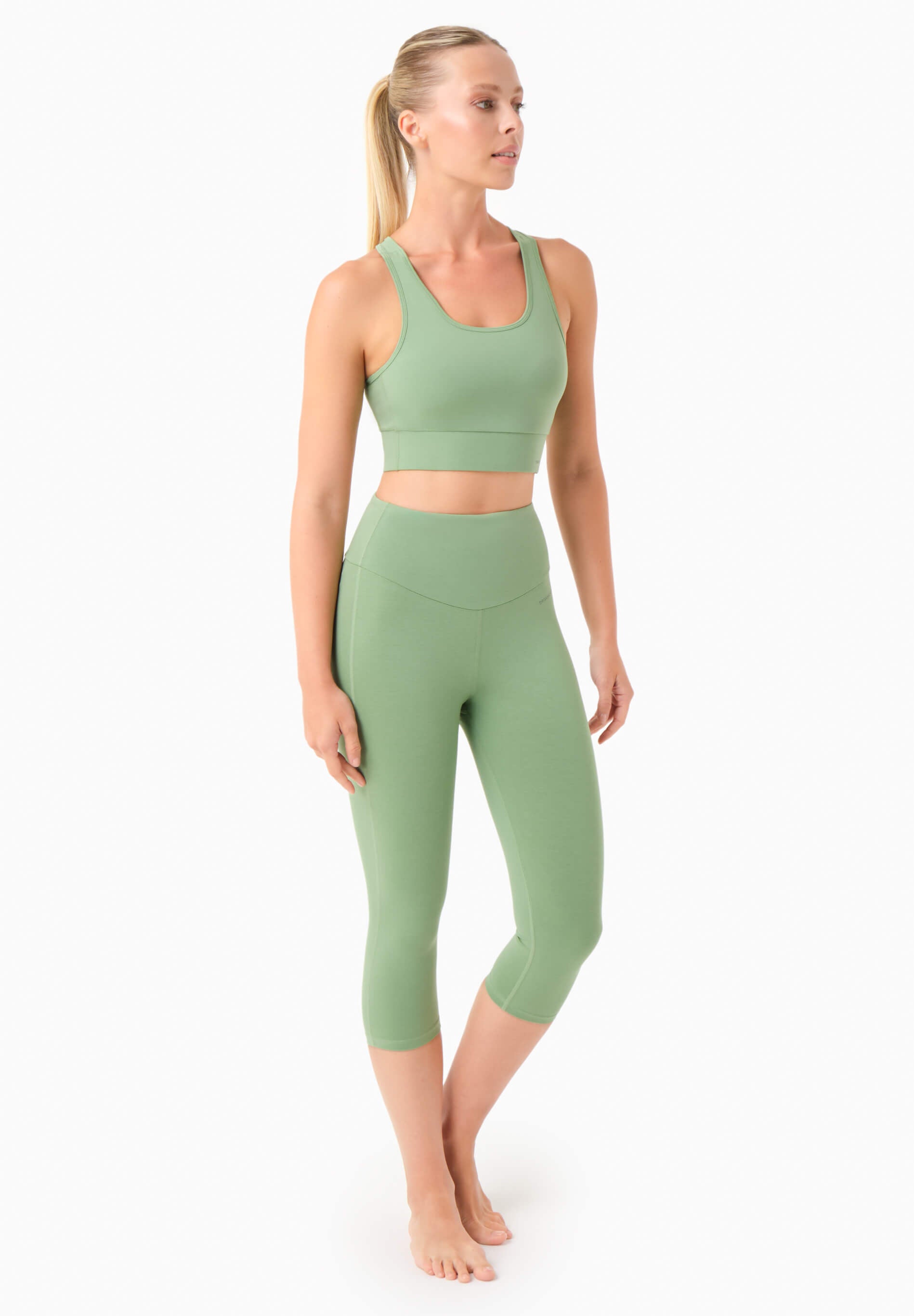 ORGANICATION womens vegan Leggings Capri Lissa Mineral Green