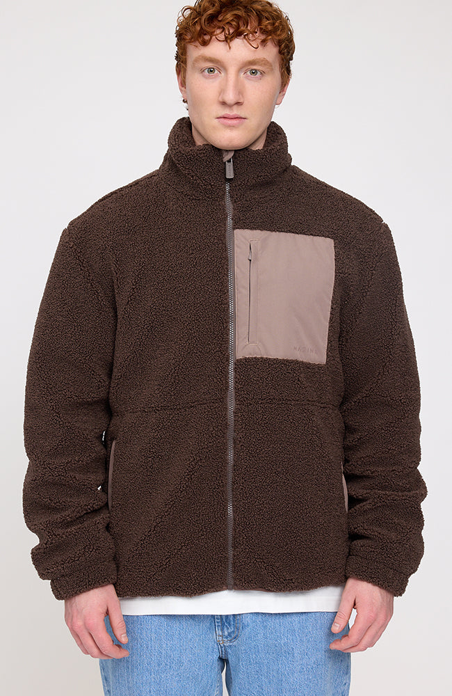 Mazine Herren vegan GefÃ¼tterte Sherpa Jacke Braun