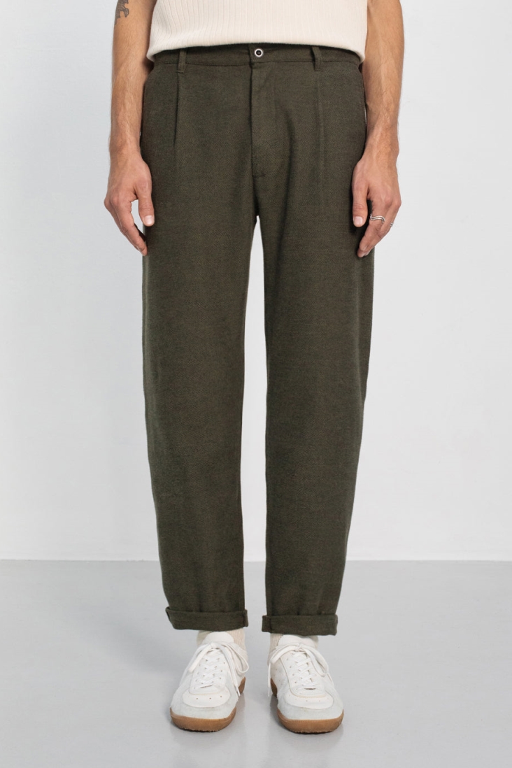 Image of Rotholz mannen vegan Broek Flanel Everyday Mosgroen