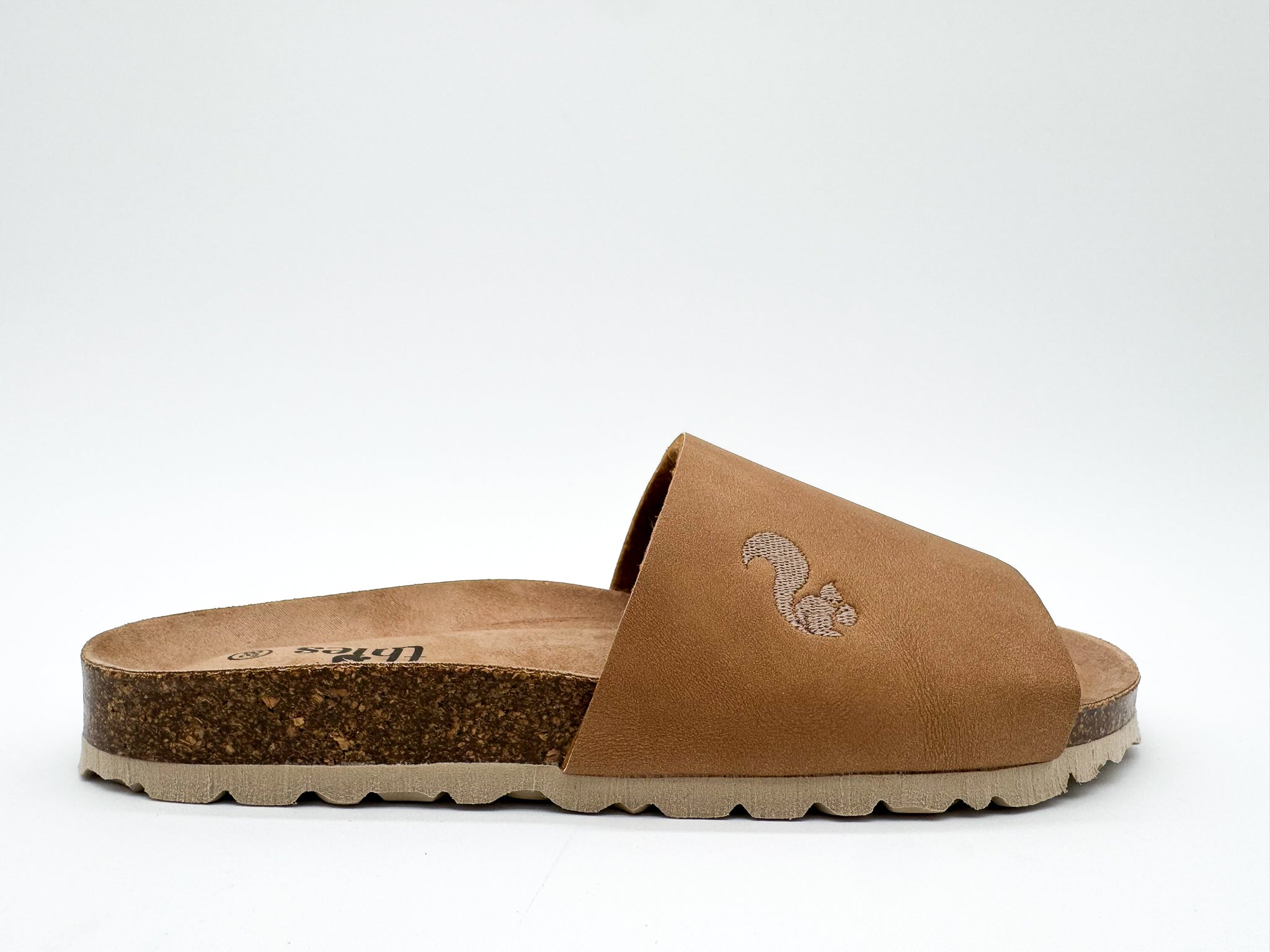 thies womens vegan Slides Pool Eco Cashew Brown