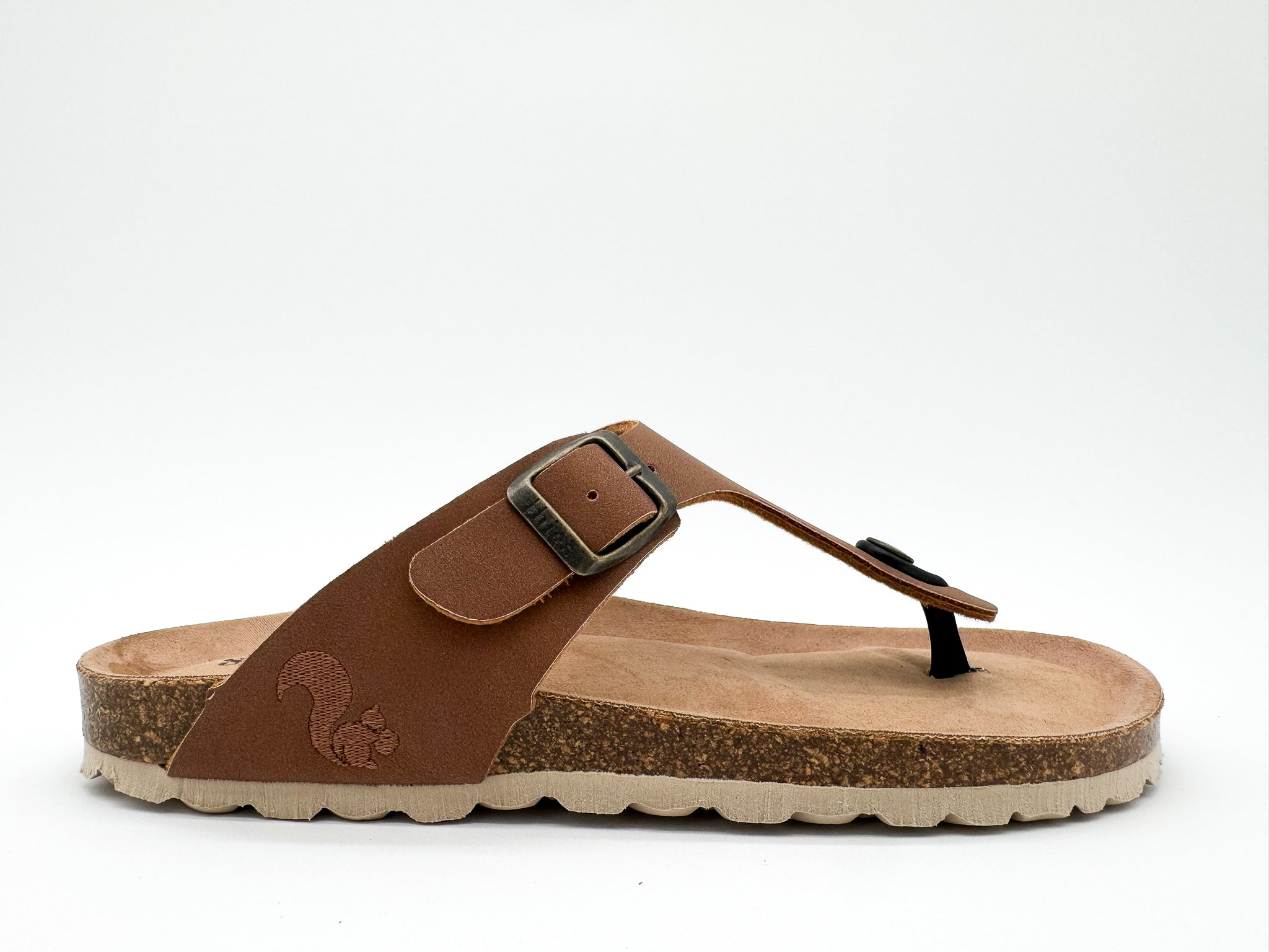 thies men vegan Sandals Thong Cinnamon Brown