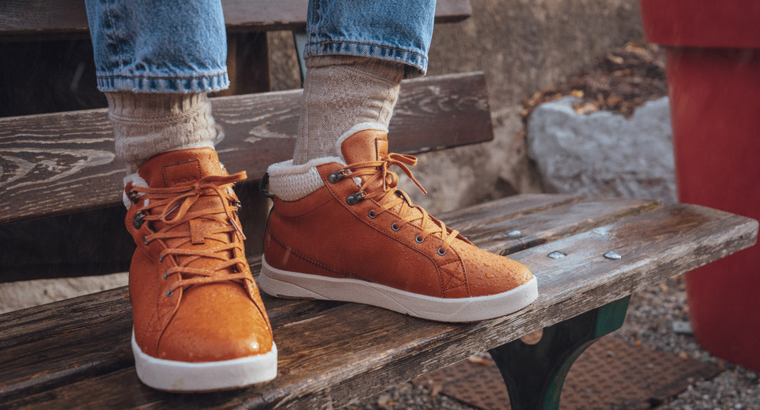 SAOLA womens vegan Sneakers Women Bergen Waterproof Warm Caramel