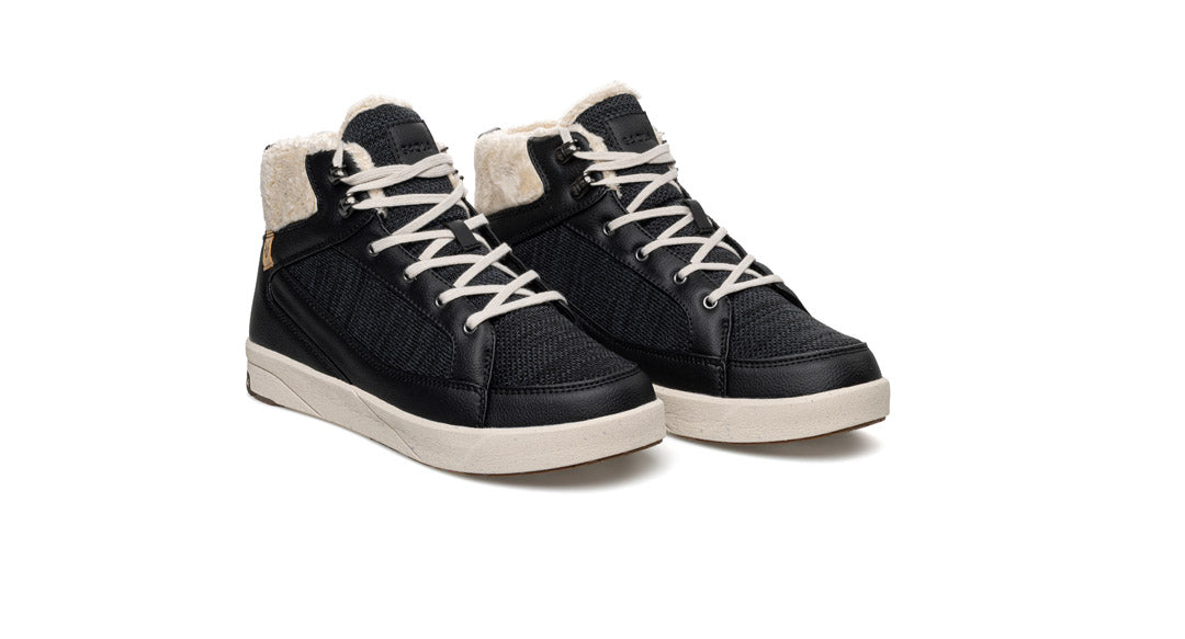 SAOLA womens vegan Sneakers Women Picchu Waterproof Black
