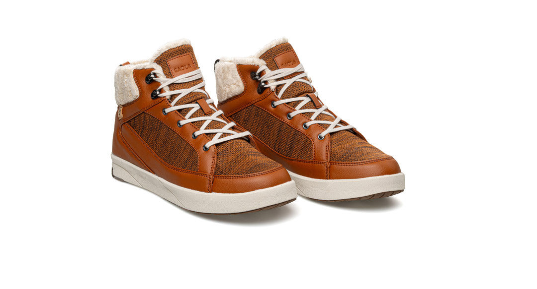 SAOLA womens vegan Sneakers Women Picchu Waterproof Caramel