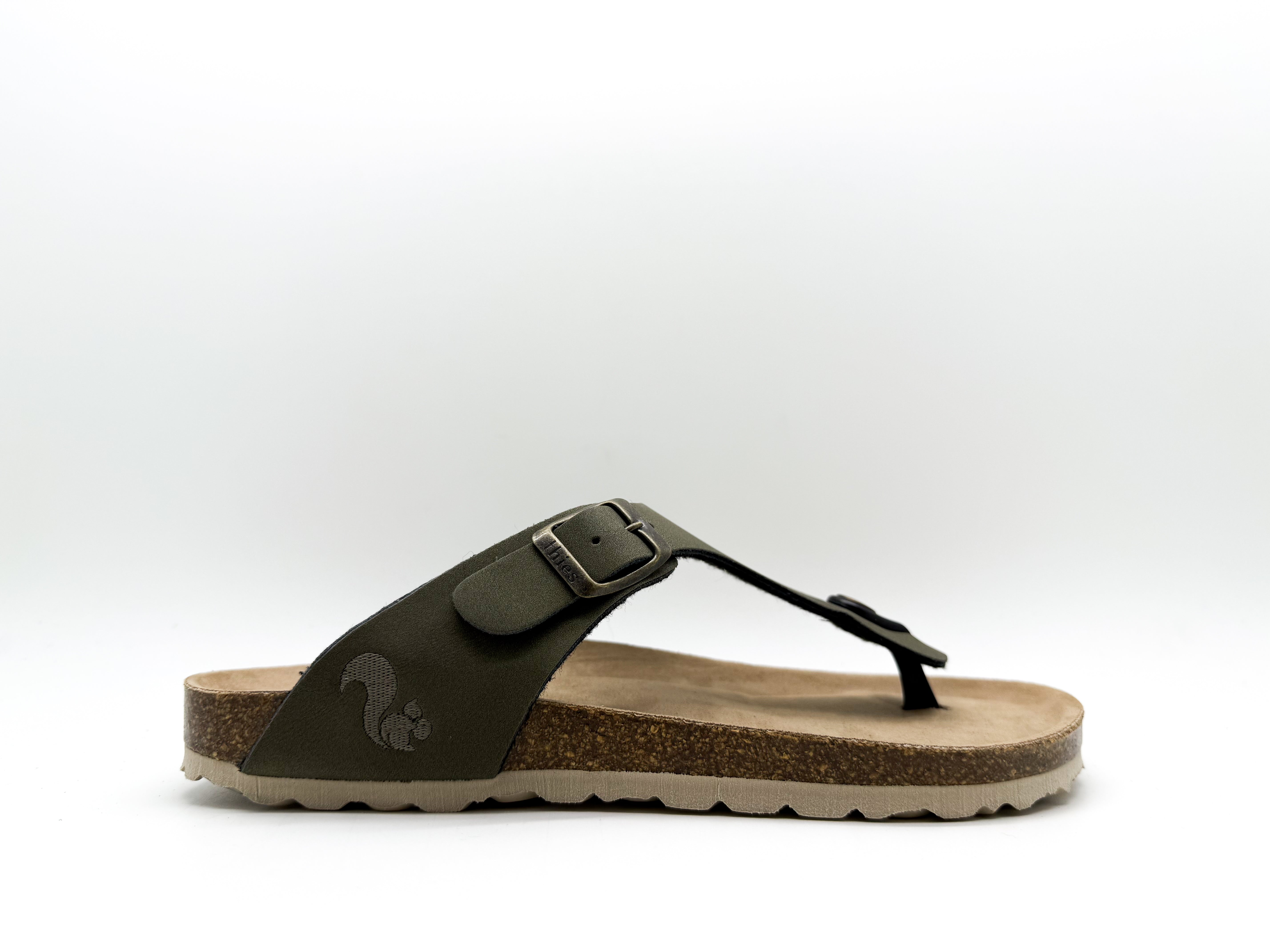 thies men vegan Sandals Thong Seaweed Green