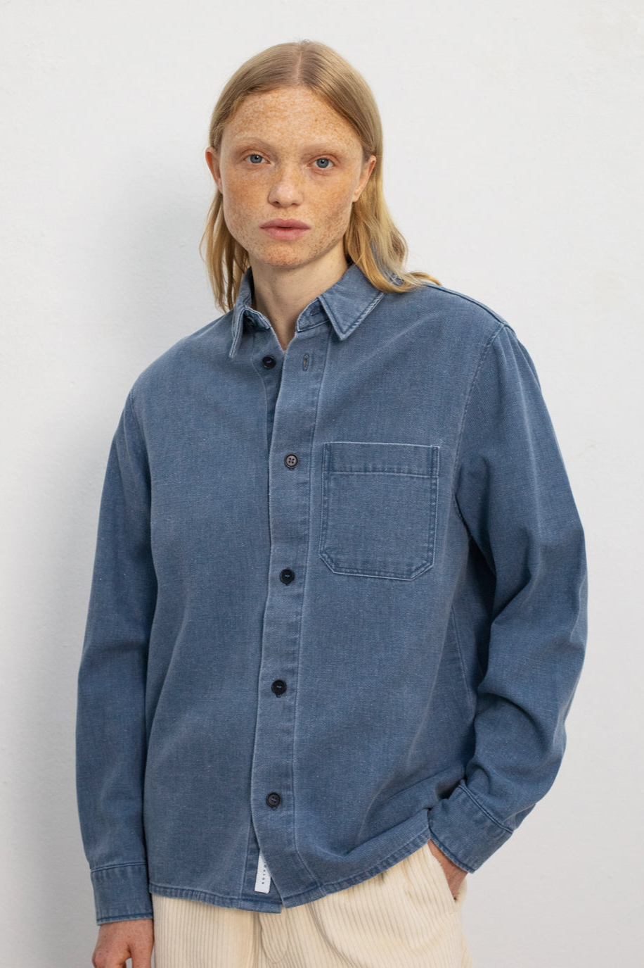 Rotholz Damen vegan Hemd Denim Blau