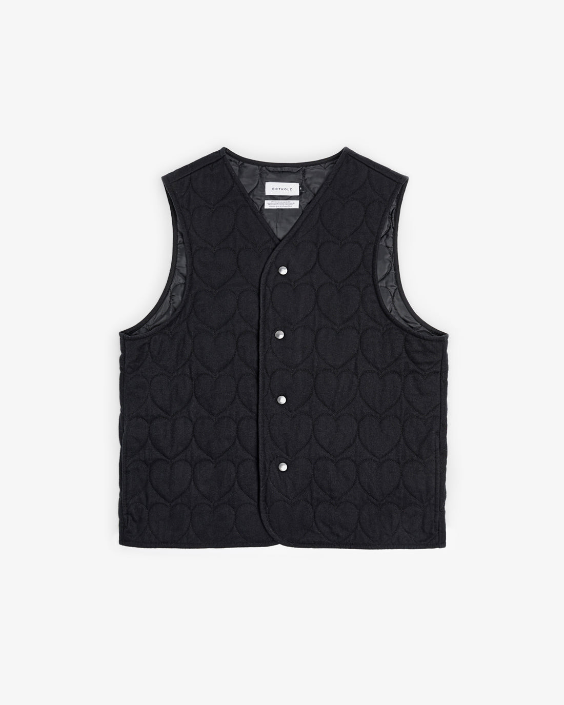 Rotholz womens vegan Vest Flannel Quilted Black