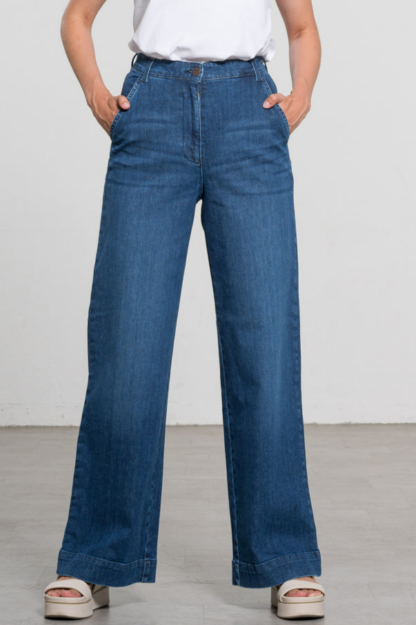 Feuervogl Damen vegan Jeans Hyperflex Middle Blue