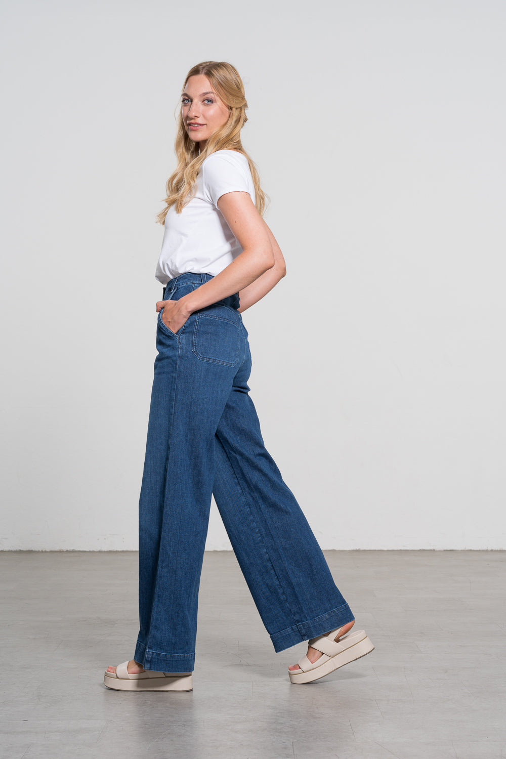 Feuervogl womens vegan Jeans Hyperflex Middle Blue