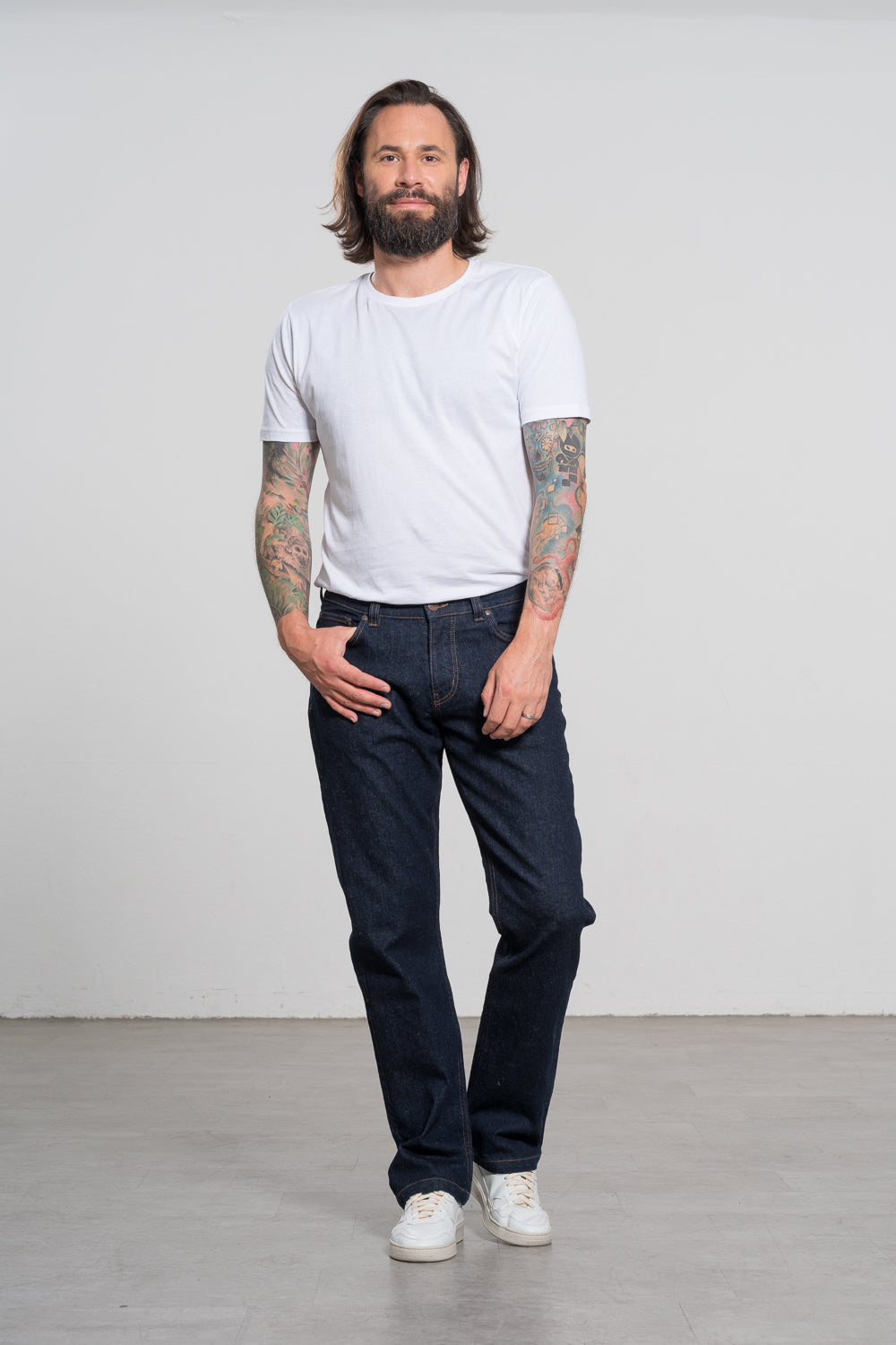 Feuervogl Herren vegan Jeans Milo Klassisch Blau
