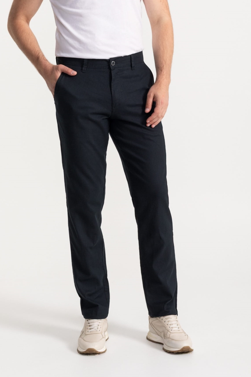 Image of De IONESCU mannen vegan Broek Carpatica Marineblauw