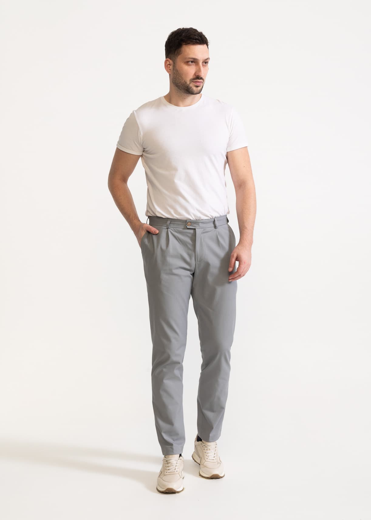 De IONESCU men vegan Pants Chesler Light Grey