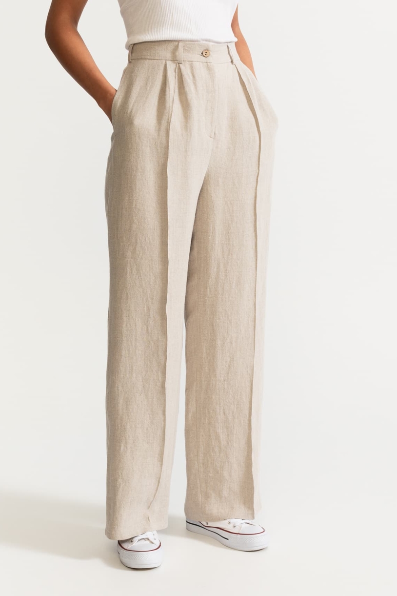 Image of De IONESCU dames vegan Broek Figa Hemp Natural