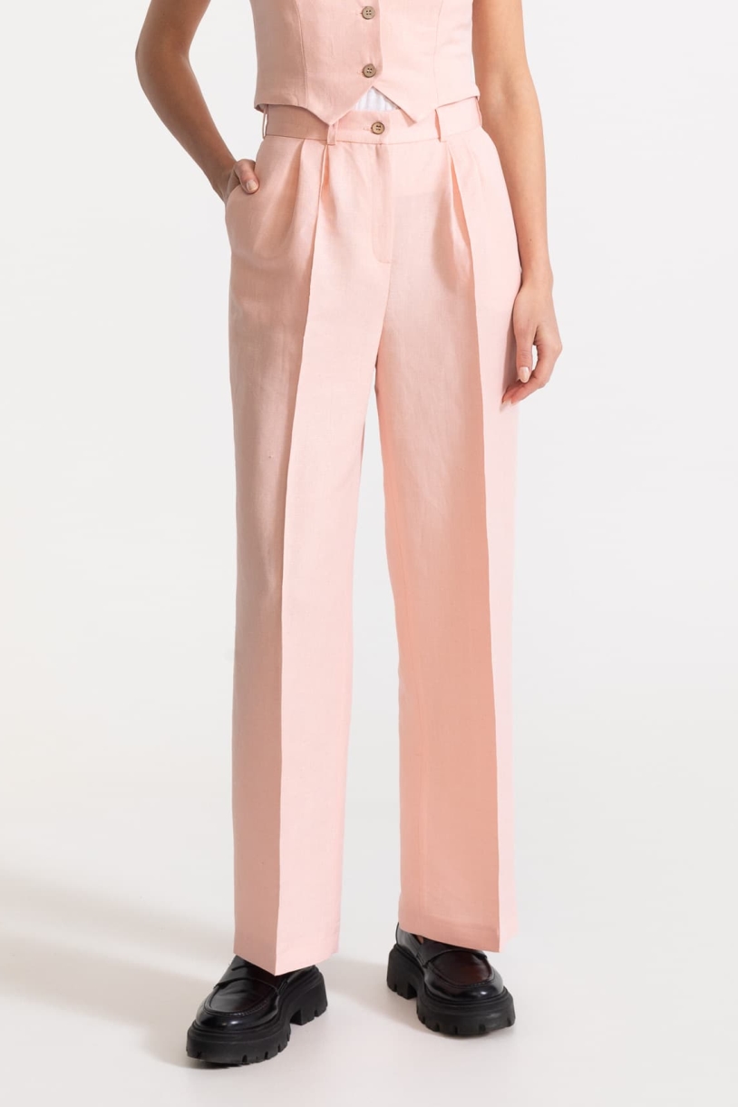 Image of De IONESCU dames vegan Broek Figa Linnen Roze