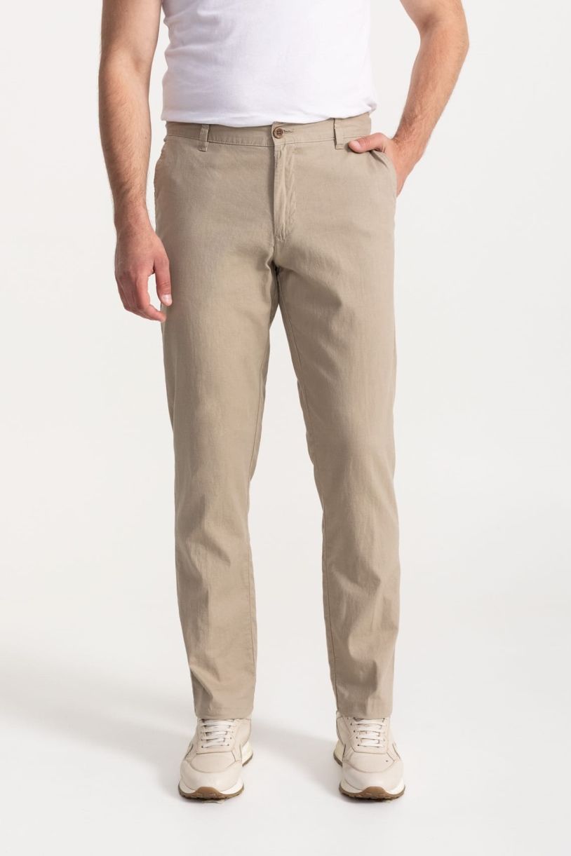 Image of De IONESCU mannen vegan Broek Carpatica Beige