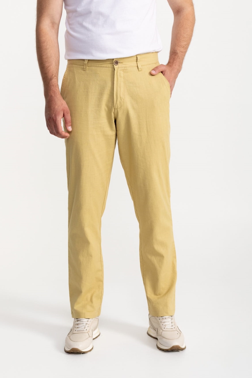 Image of De IONESCU mannen vegan Broek Carpatica Mosterd