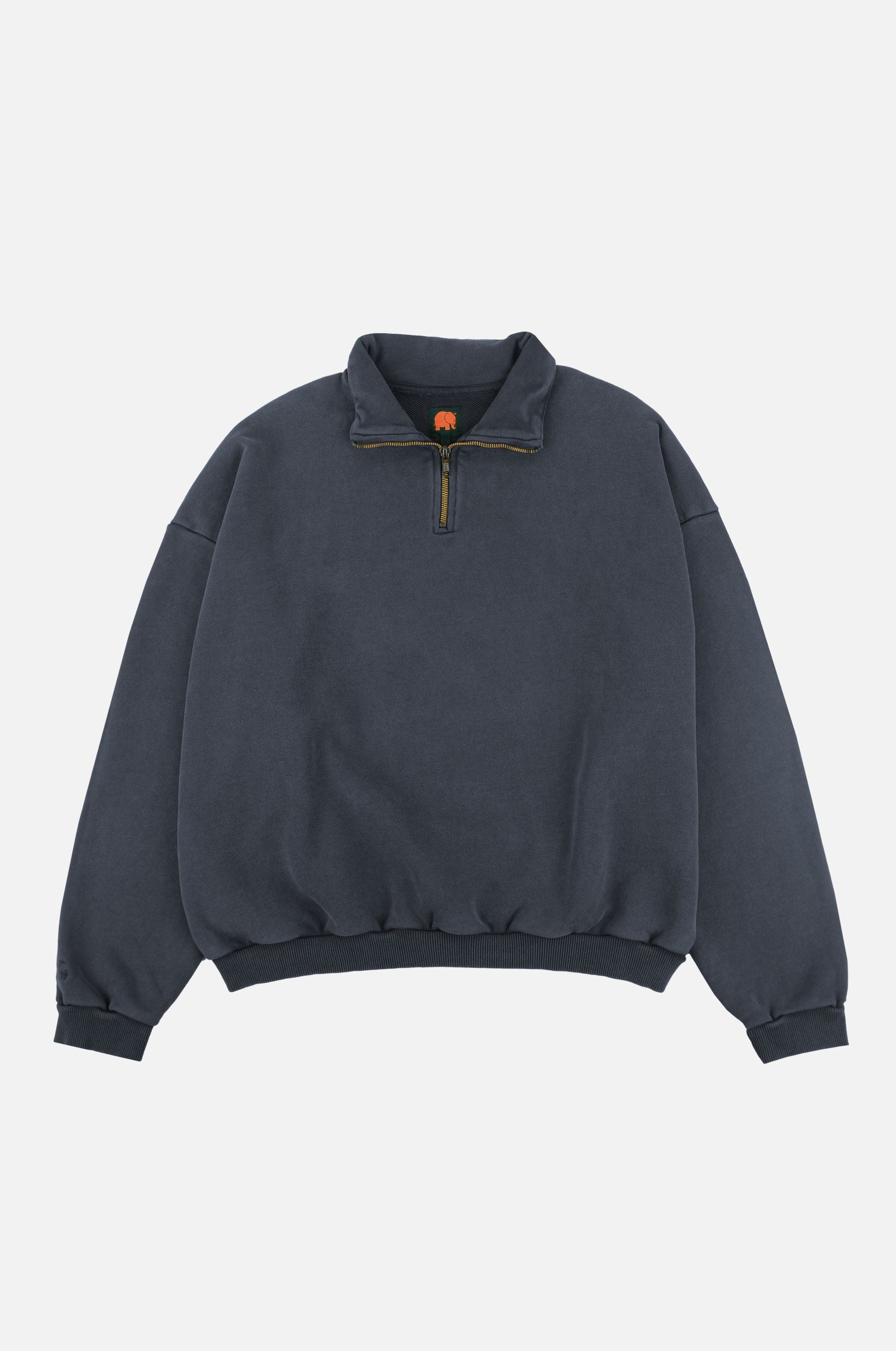 Trendsplant men vegan Sweater Quarter Zip Super Heavy Total Eclipse