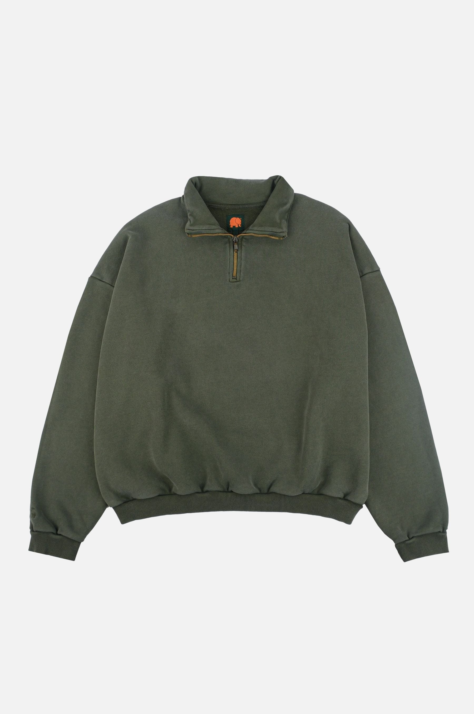 106375 - Herren vegan Pullover Quarter Zip Super Heavy Kombu GrÃ¼n