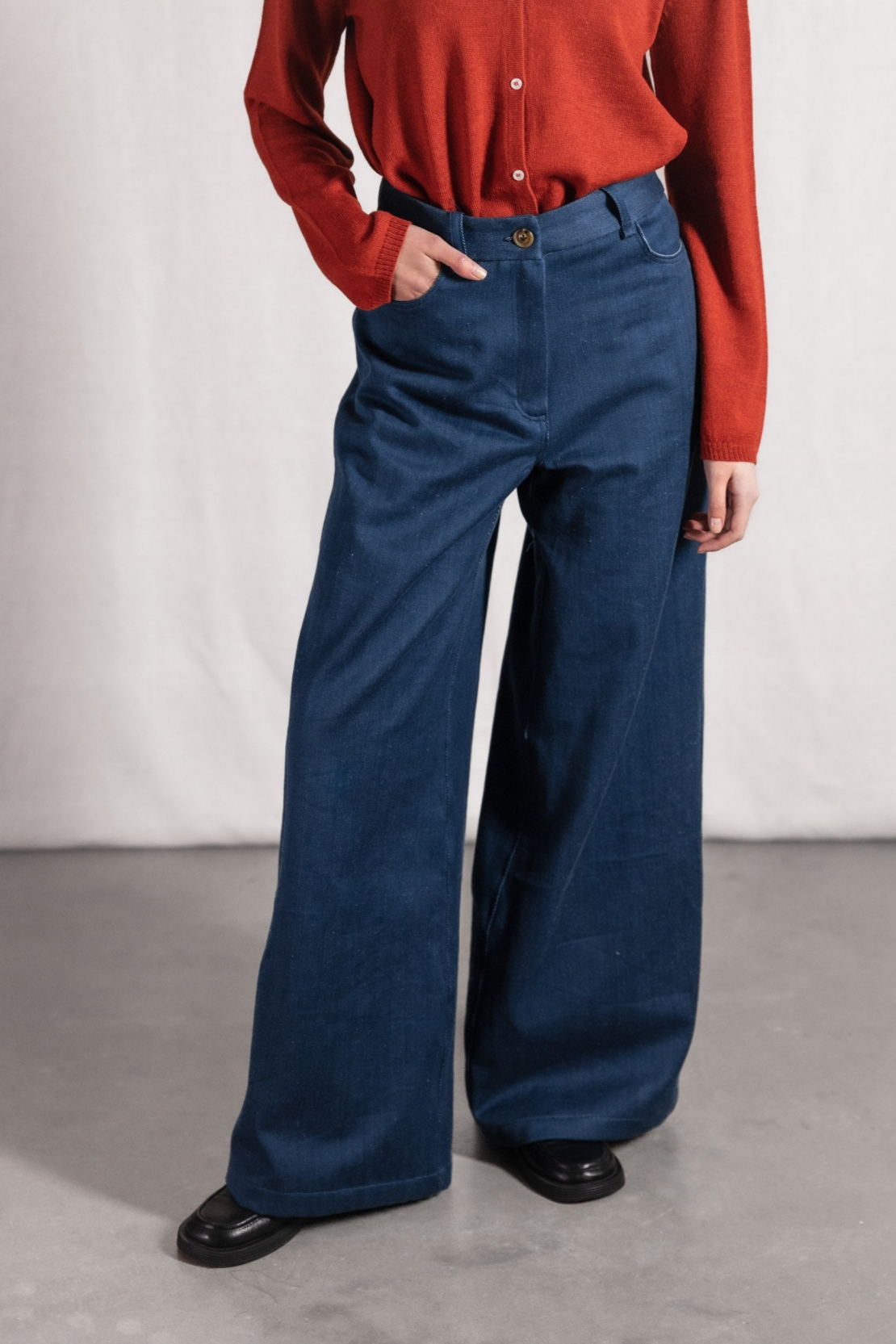Image of Jyoti Fair Works dames vegan Broek Tarani Blue Denim