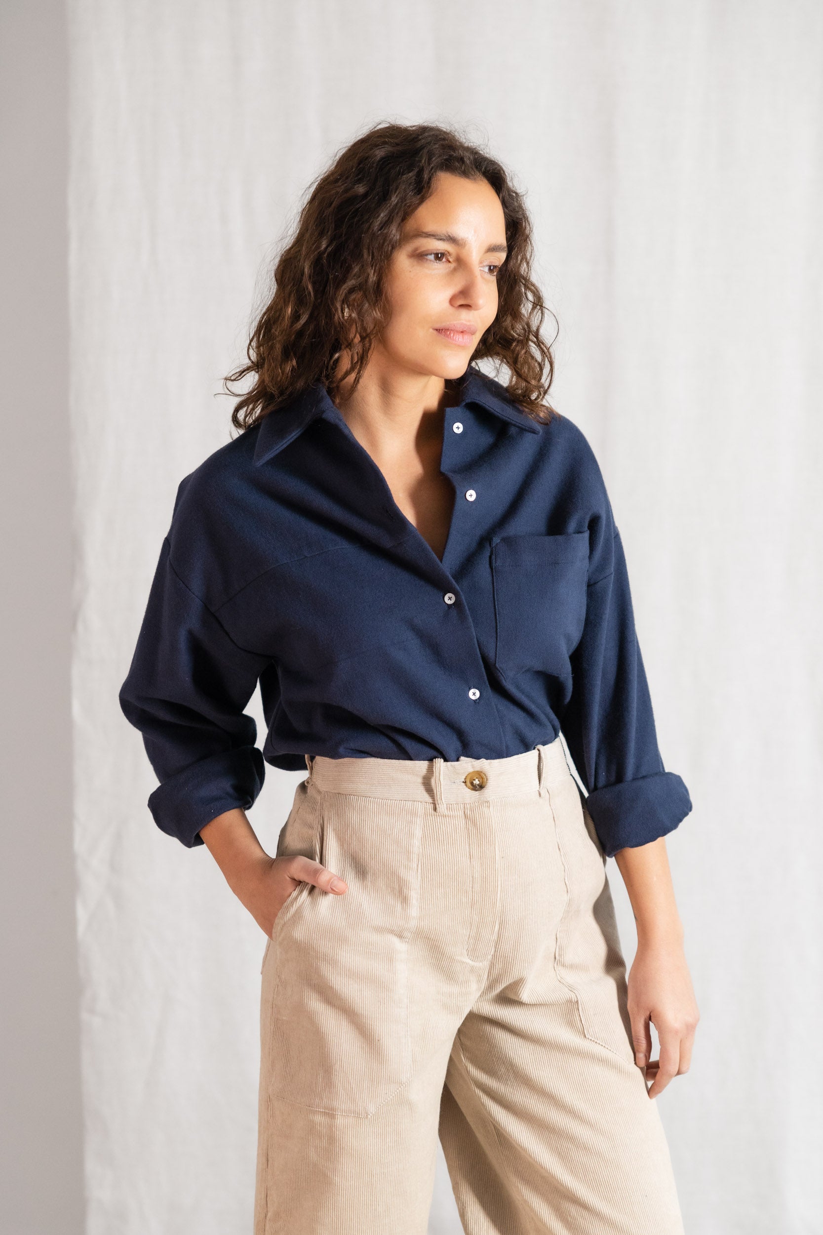 106498 - Damen vegan Hemd Ashrit Dunkelblau