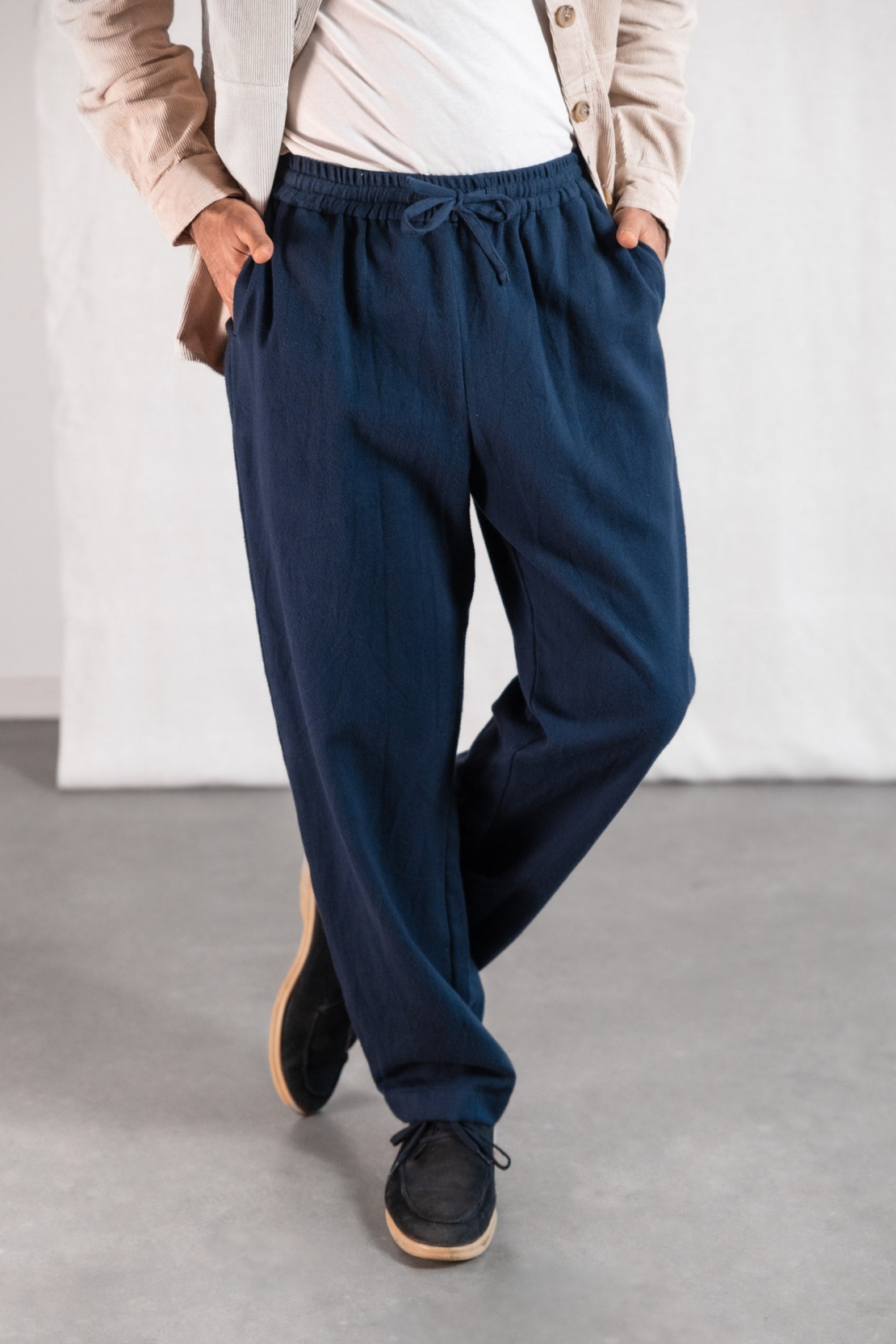 Image of Jyoti Fair Works mannen vegan Broek Jhan Donkerblauw