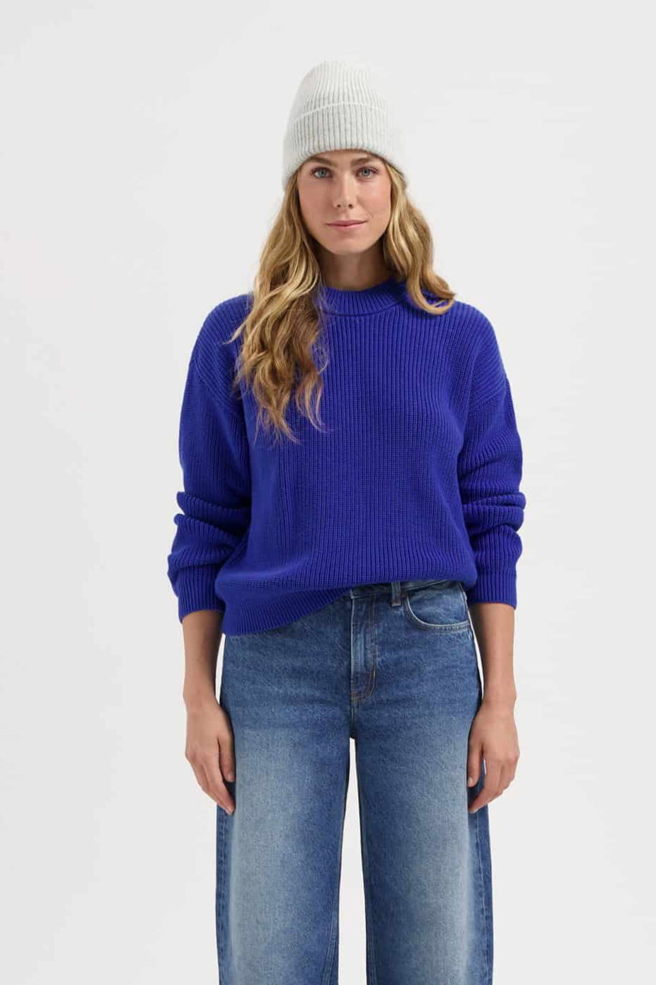 Kuyichi Damen vegan Strickpullover Brooke Blau