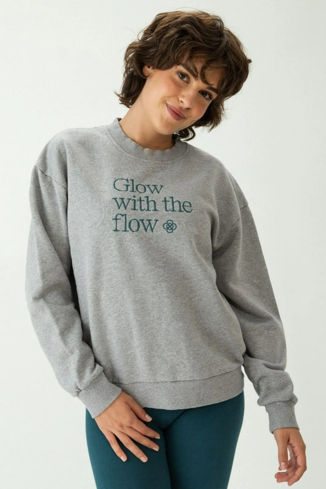 Clotsy Damen vegan Sweatshirt Glow Grau