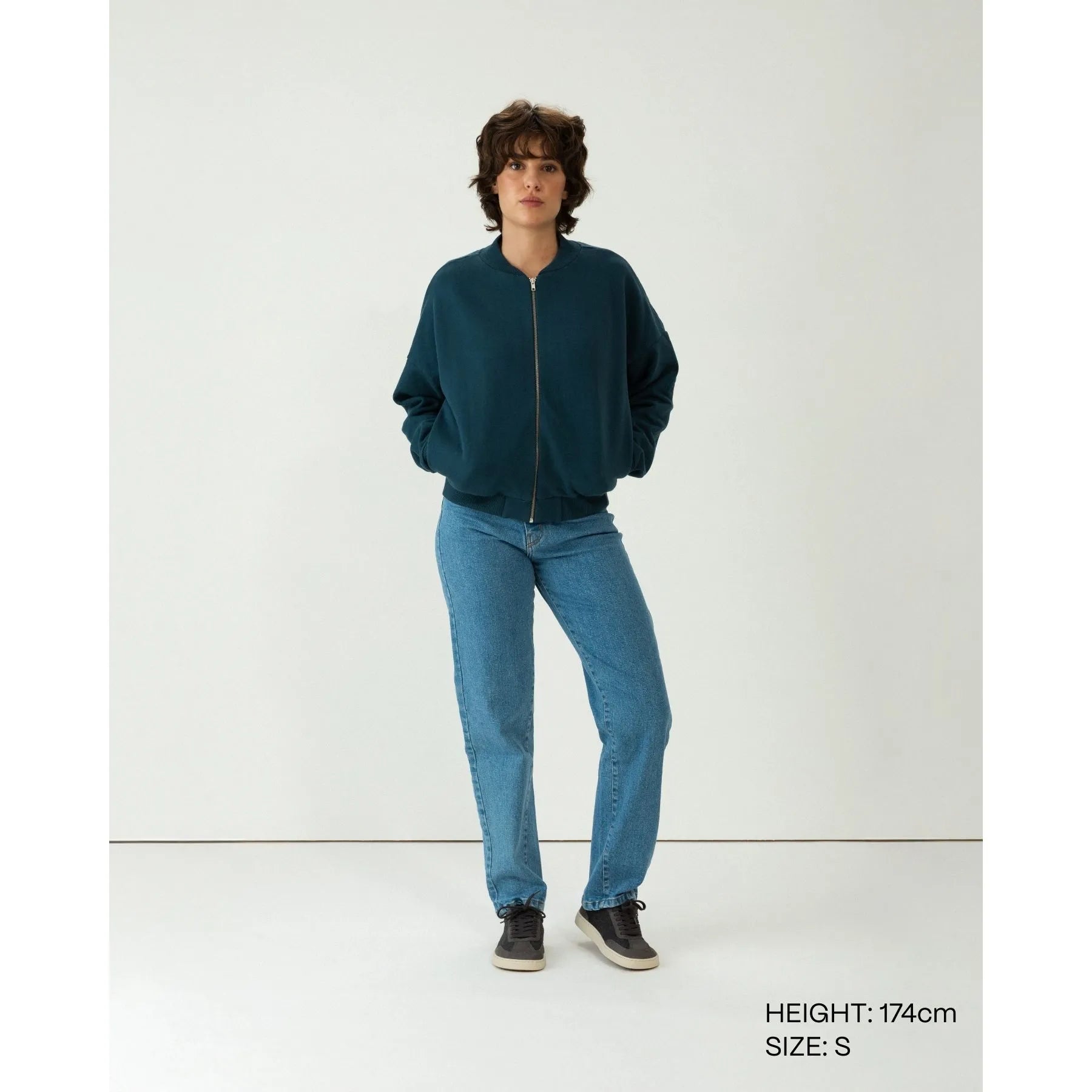 Clotsy womens vegan Bomber Jacket Blue