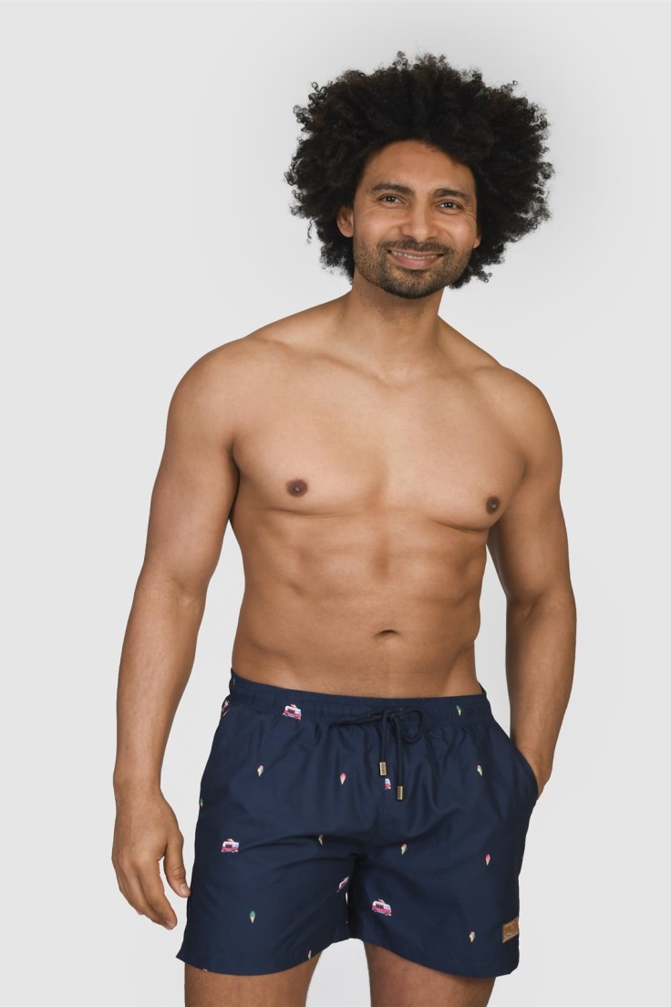 Narwal Herren vegan Badeshorts Gelato Print Blau