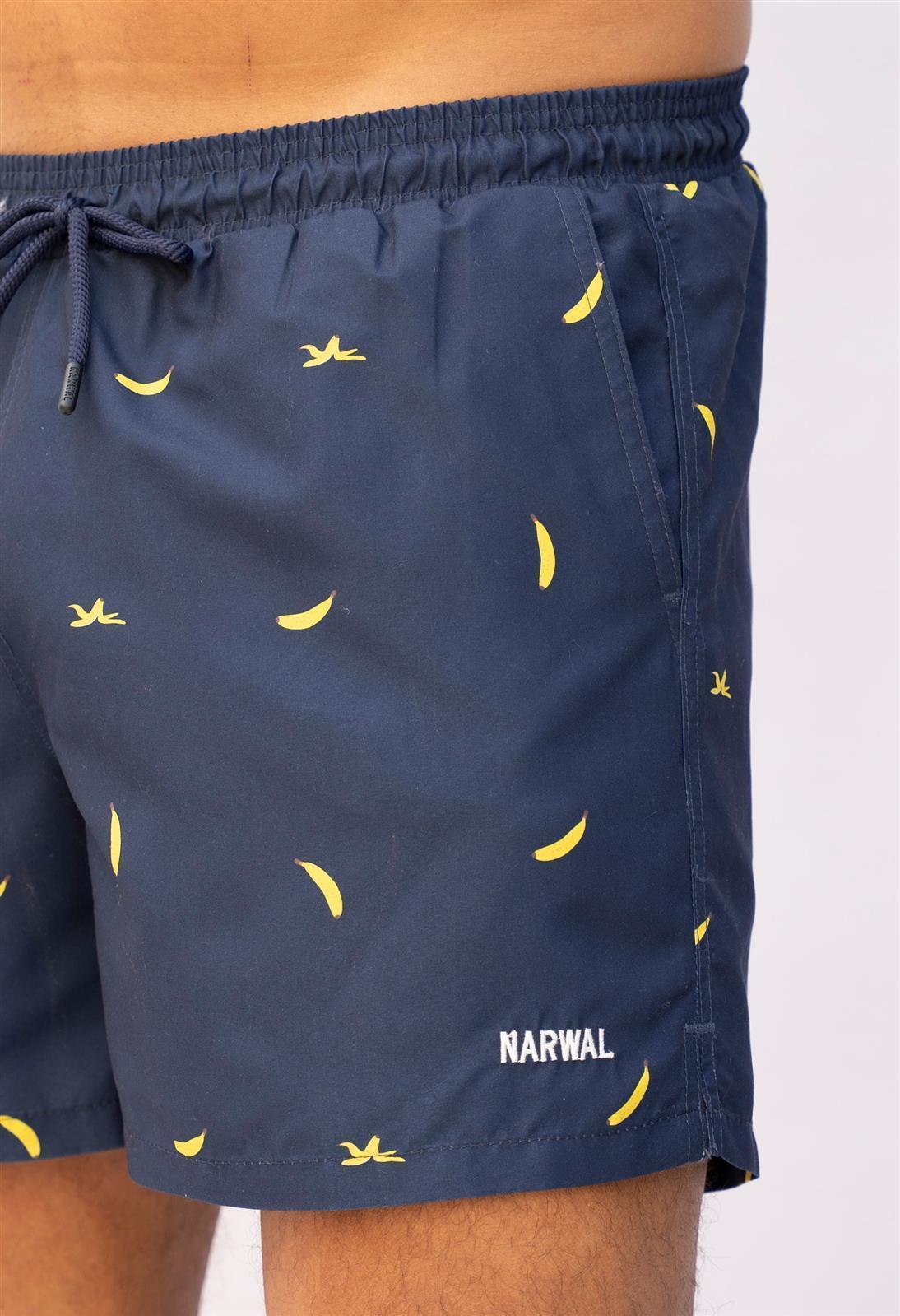 Narwal men vegan Swim Shorts Banana Print Blue