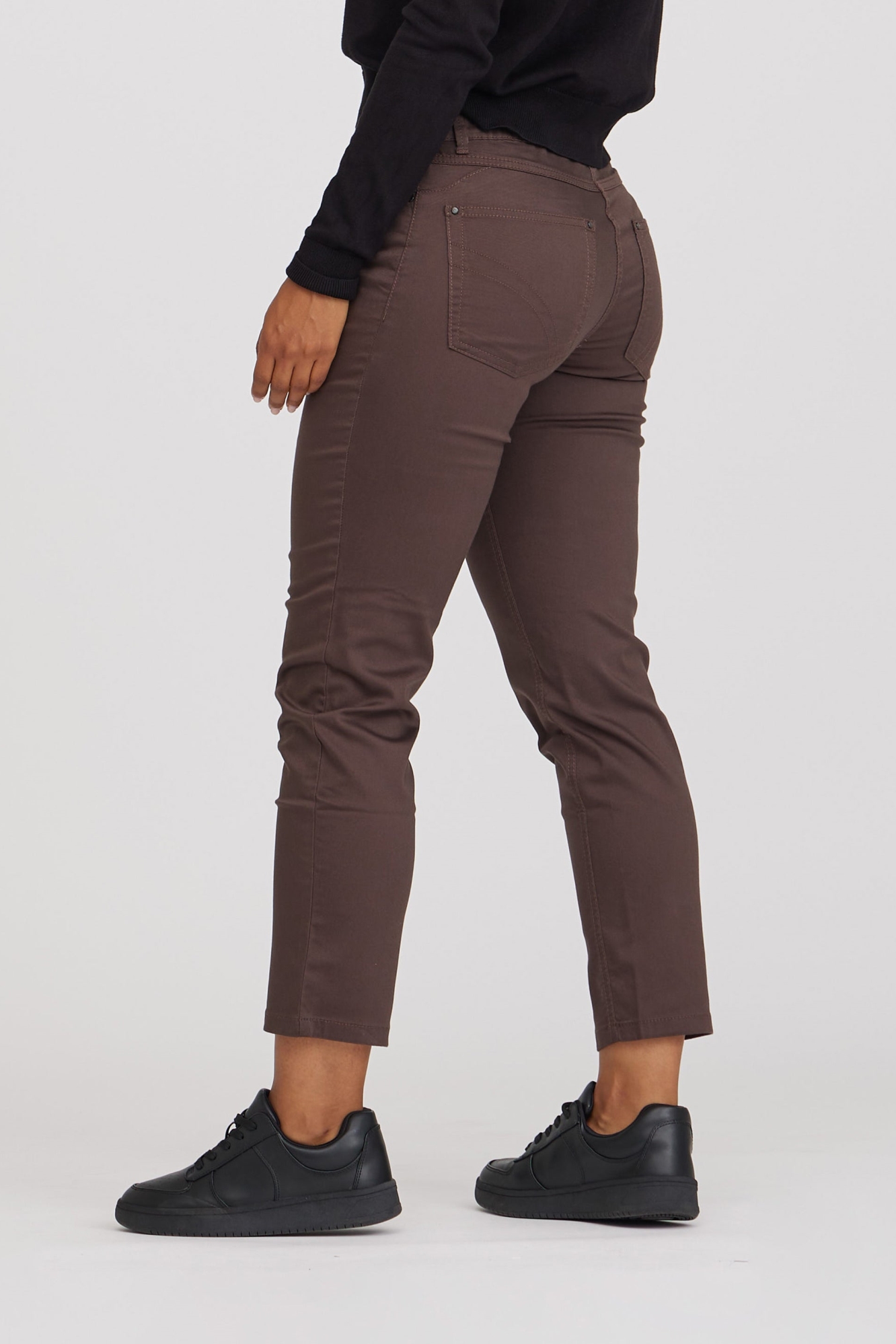 LAURIE womens vegan Pants Hannah Regular Extra Short Length Brown