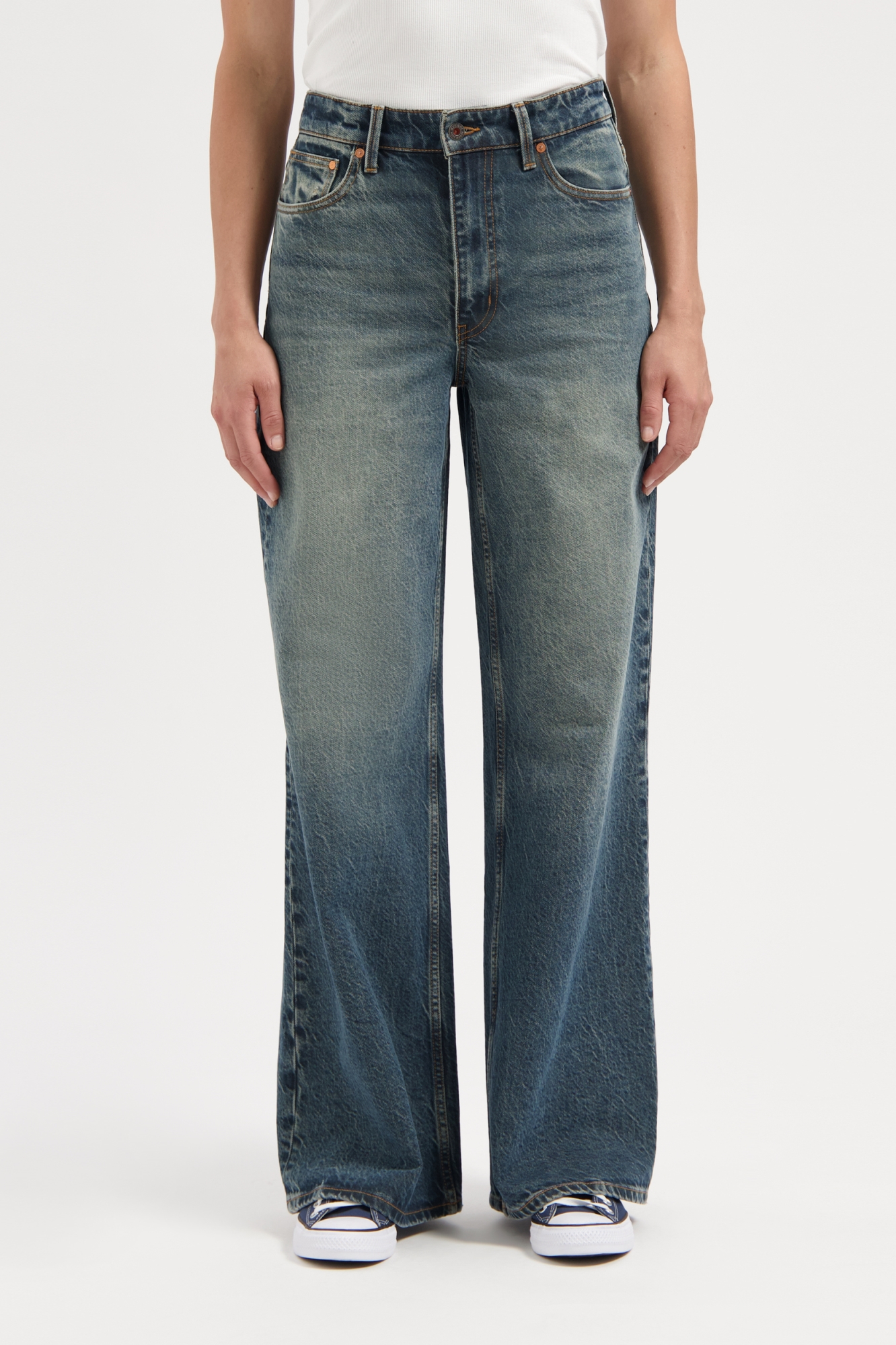 Image of Kuyichi dames vegan Jeans Flare Harper Retro Blauw