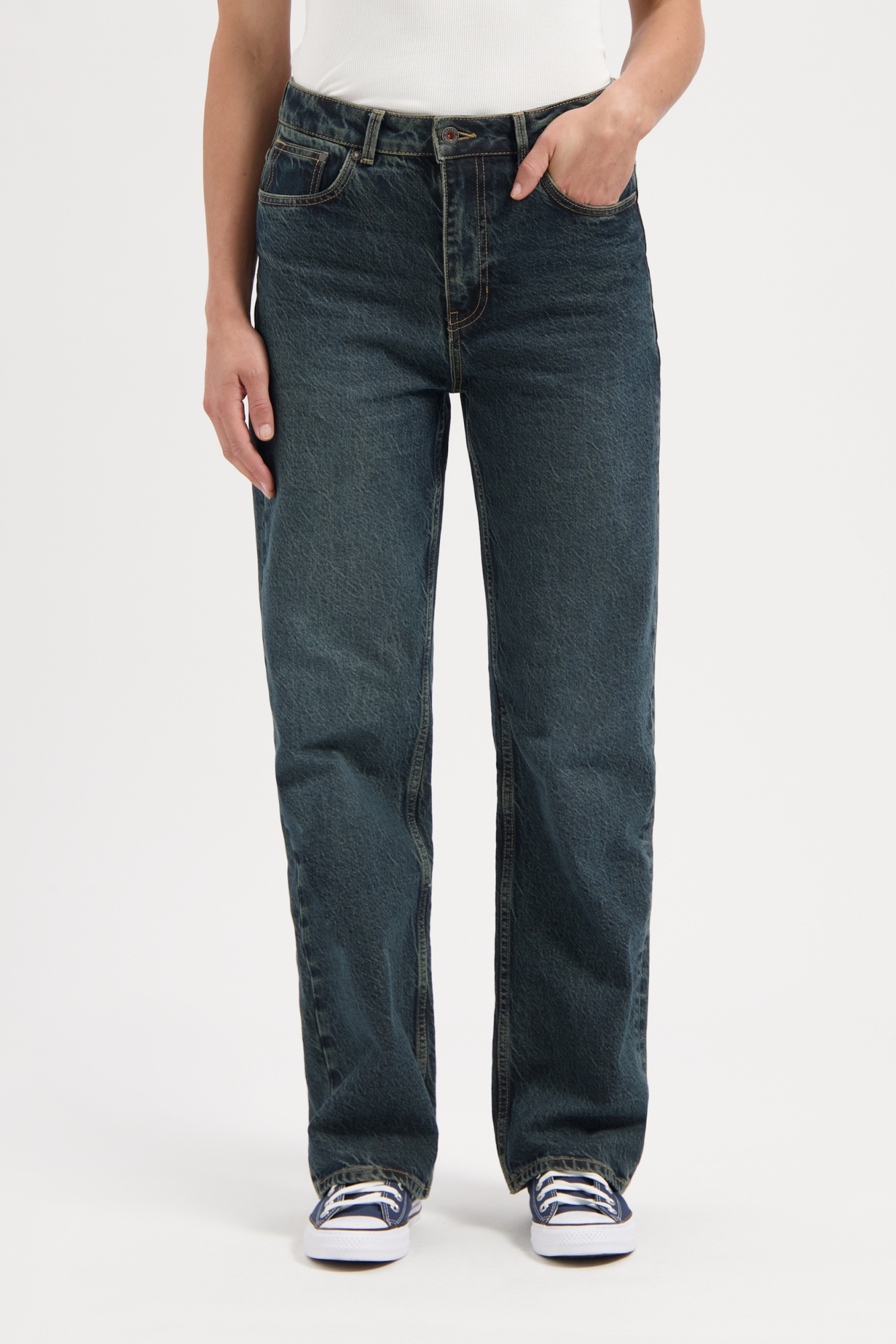 Image of Kuyichi dames vegan Jeans Loose Straight Izabella Vintage Jade