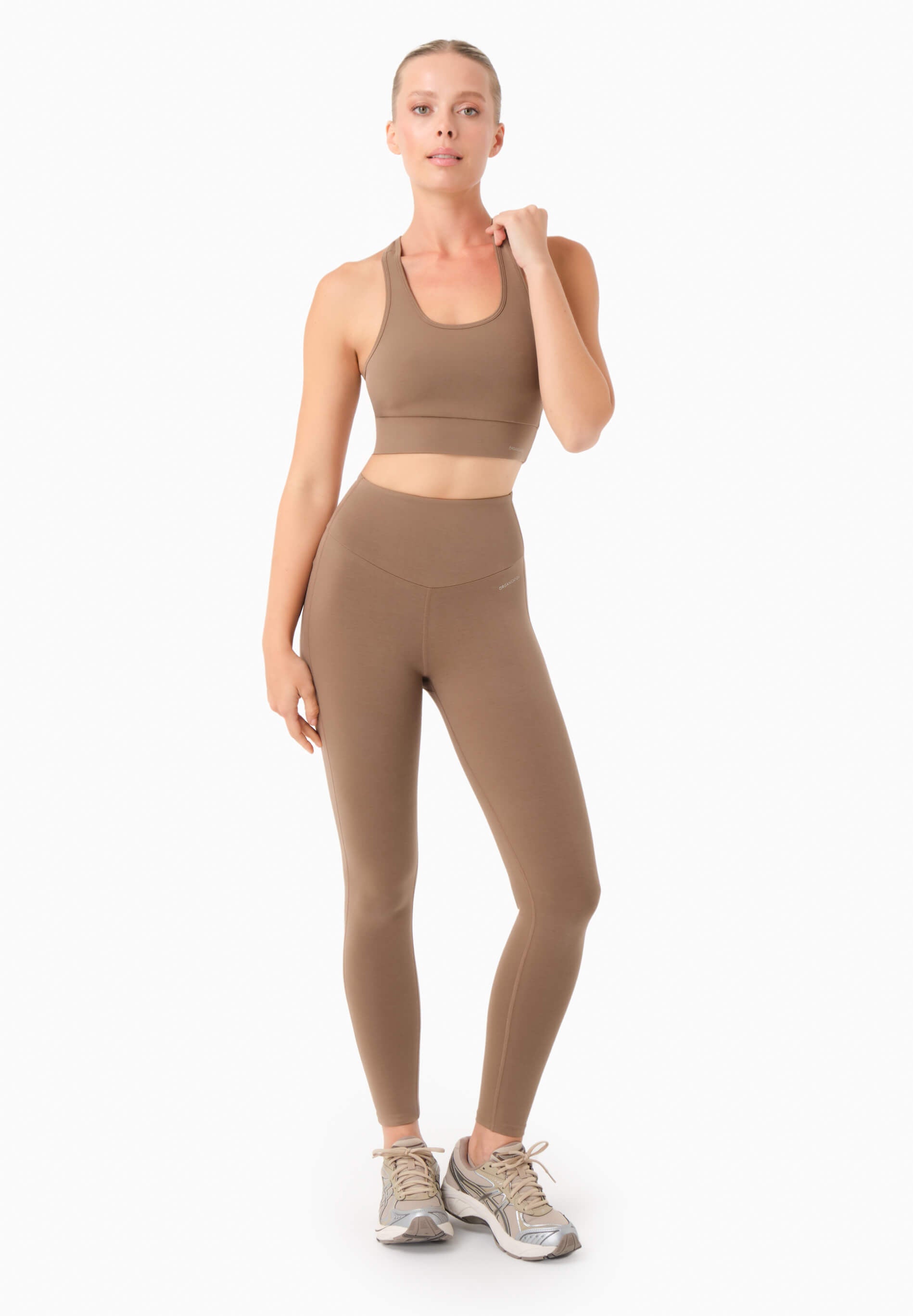 ORGANICATION womens vegan Leggings High Waist Luccy Gravel Light Brown