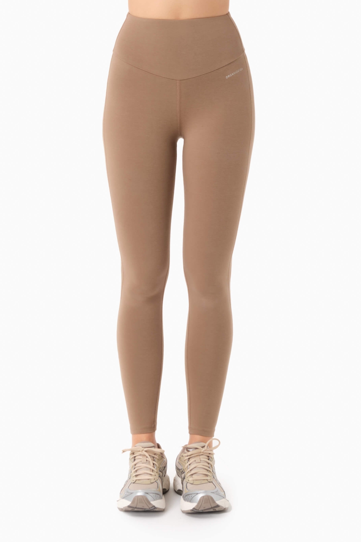 ORGANICATION womens vegan Leggings High Waist Luccy Gravel Light Brown