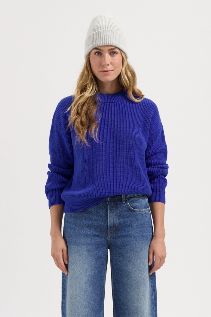 Kuyichi Damen vegan Strickpullover Brooke Dusk Indigo