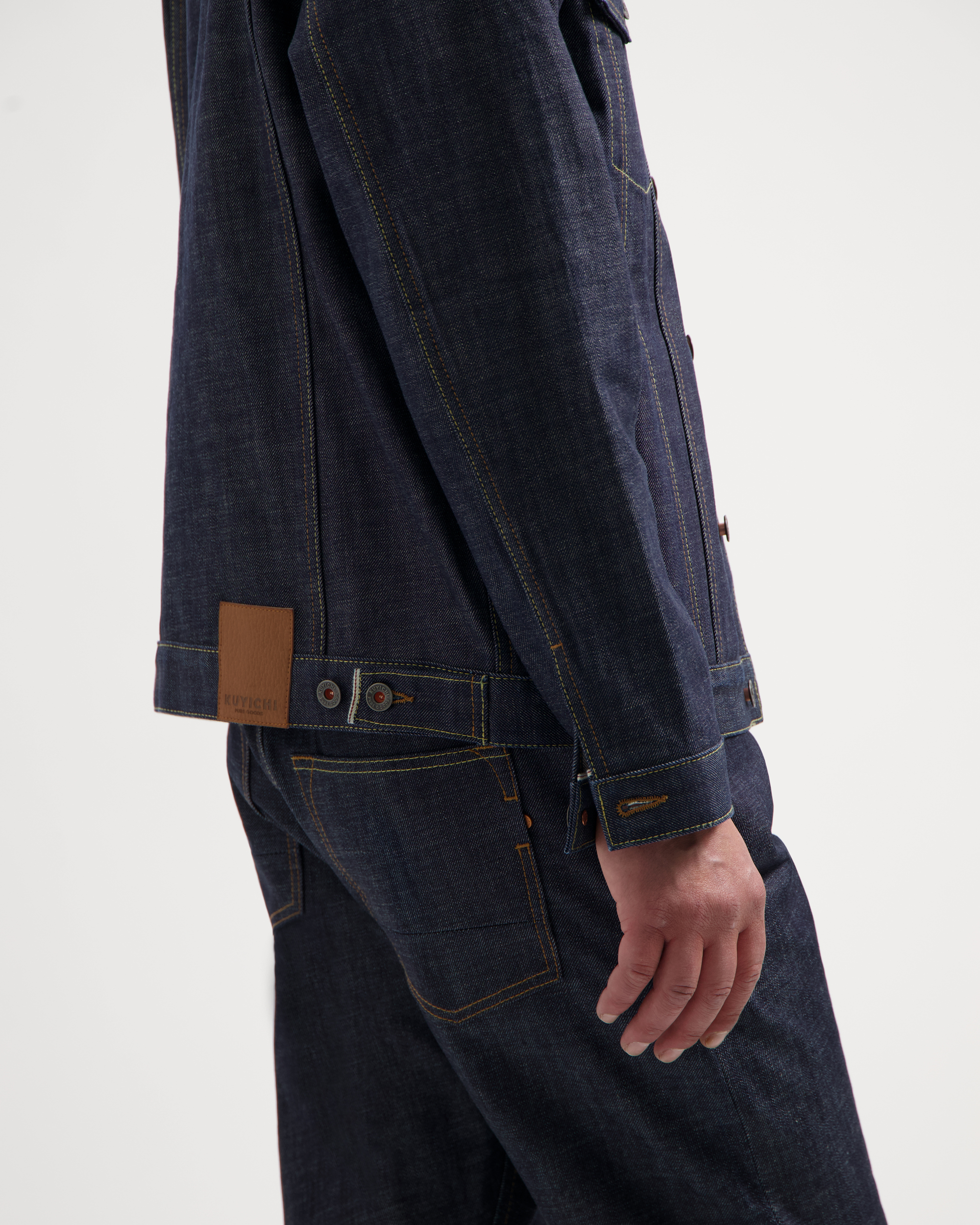 Kuyichi men vegan Denim Jacket Bourne Dry Selvedge Blue