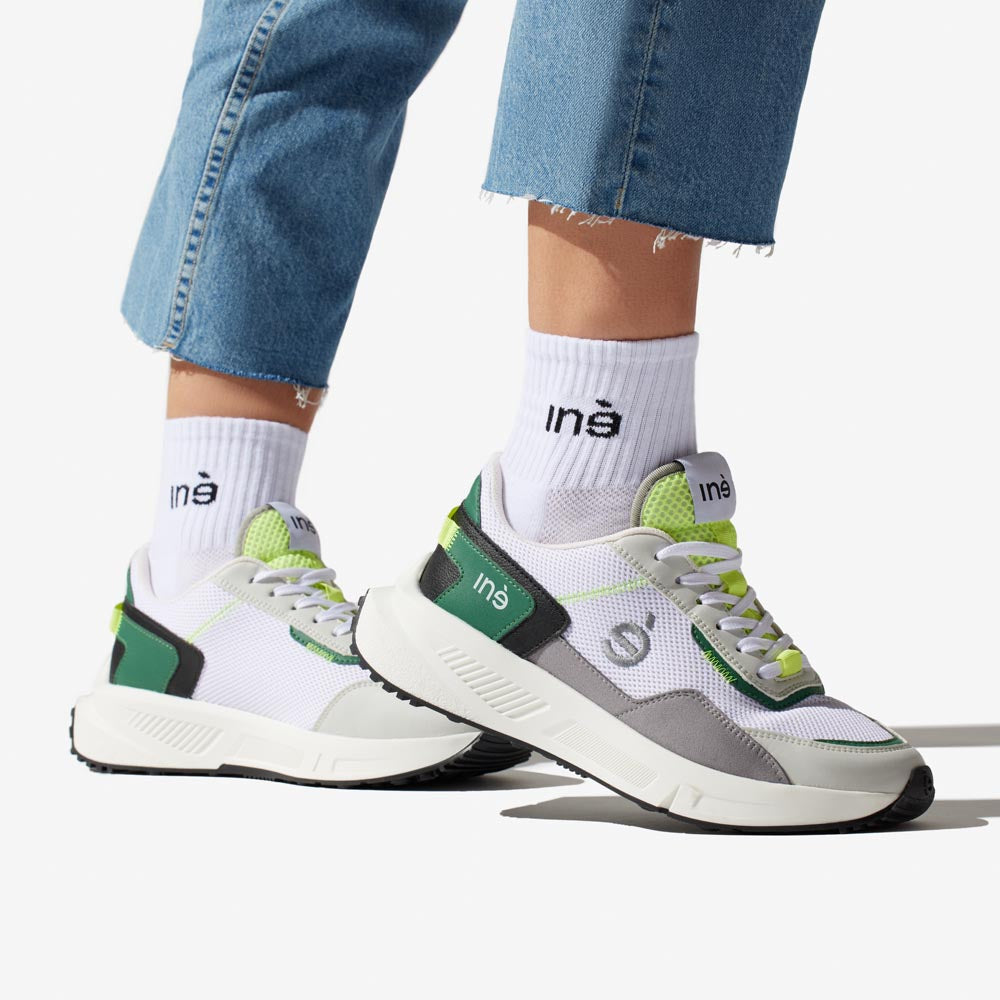 InÃ© men vegan Sneakers Vibes Green And Neon Yellow