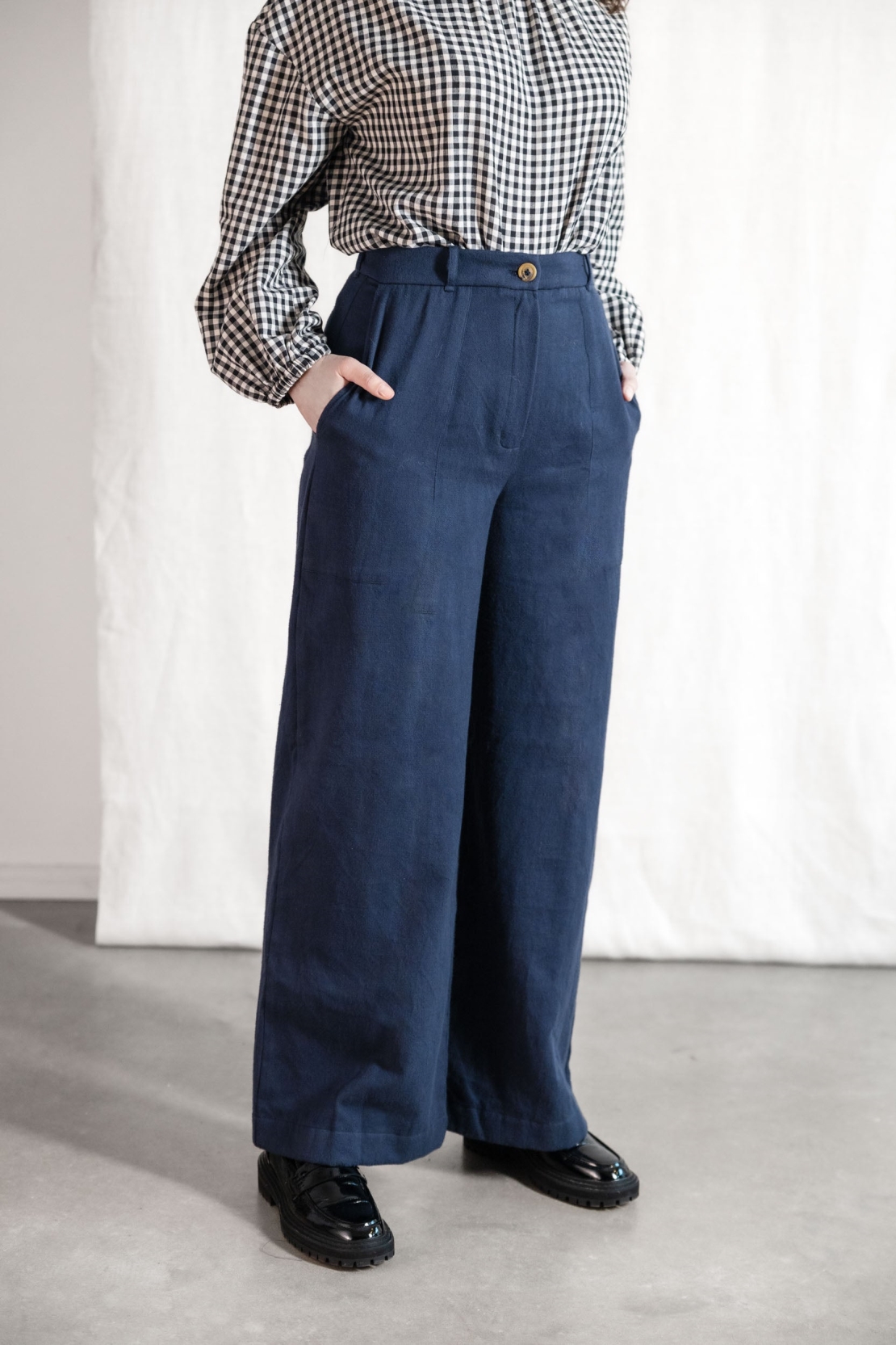 Image of Jyoti Fair Works dames vegan Broek Santosh Blauw