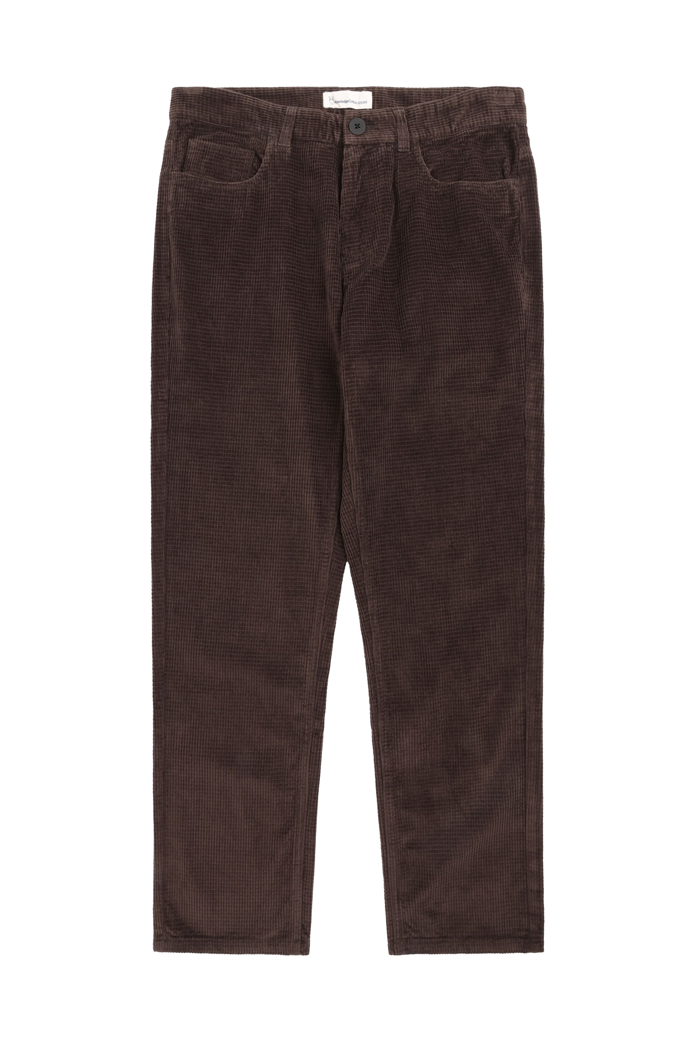 Image of KnowledgeCotton Apparel mannen vegan Broek Corduroy Chuck 5 Pocket Chocoladetaart