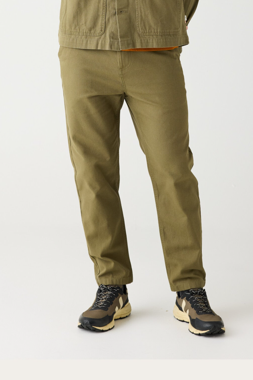 Image of KnowledgeCotton Apparel mannen vegan Broek Canvas Tim Burned Olive