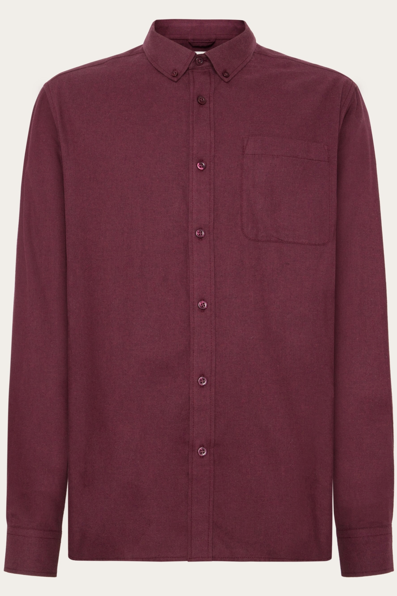 KnowledgeCotton Apparel Herren vegan Hemd Flanell Regular Melange Fig Lila