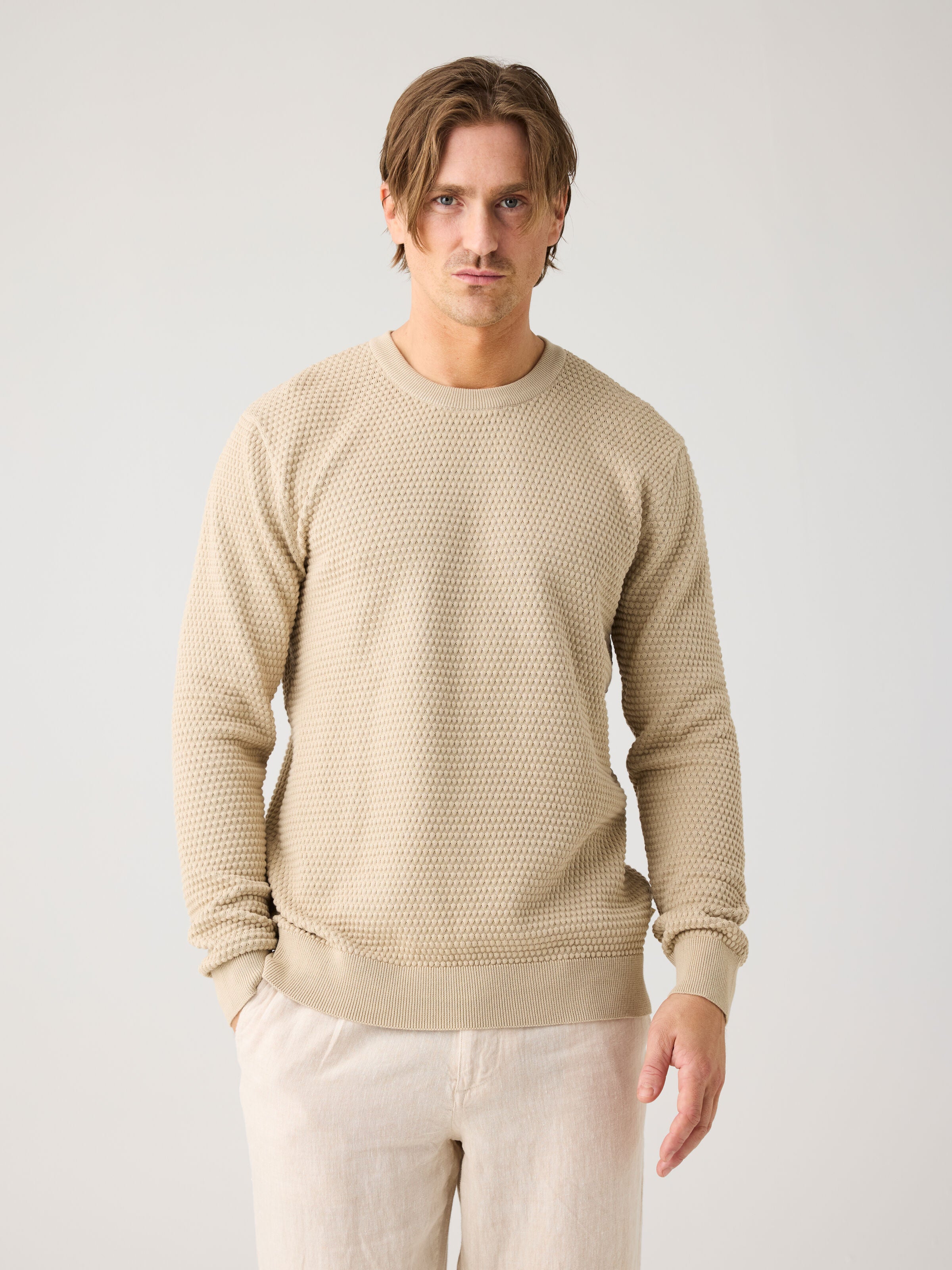 Maglione Uomo In Puro Cotone A Maglia Fine: Classico E Morbido, Maniche Lunghe, Grigio Chiaro, Taglia XXL. Capo Essenziale E Versatile Per Ogni Stagione.