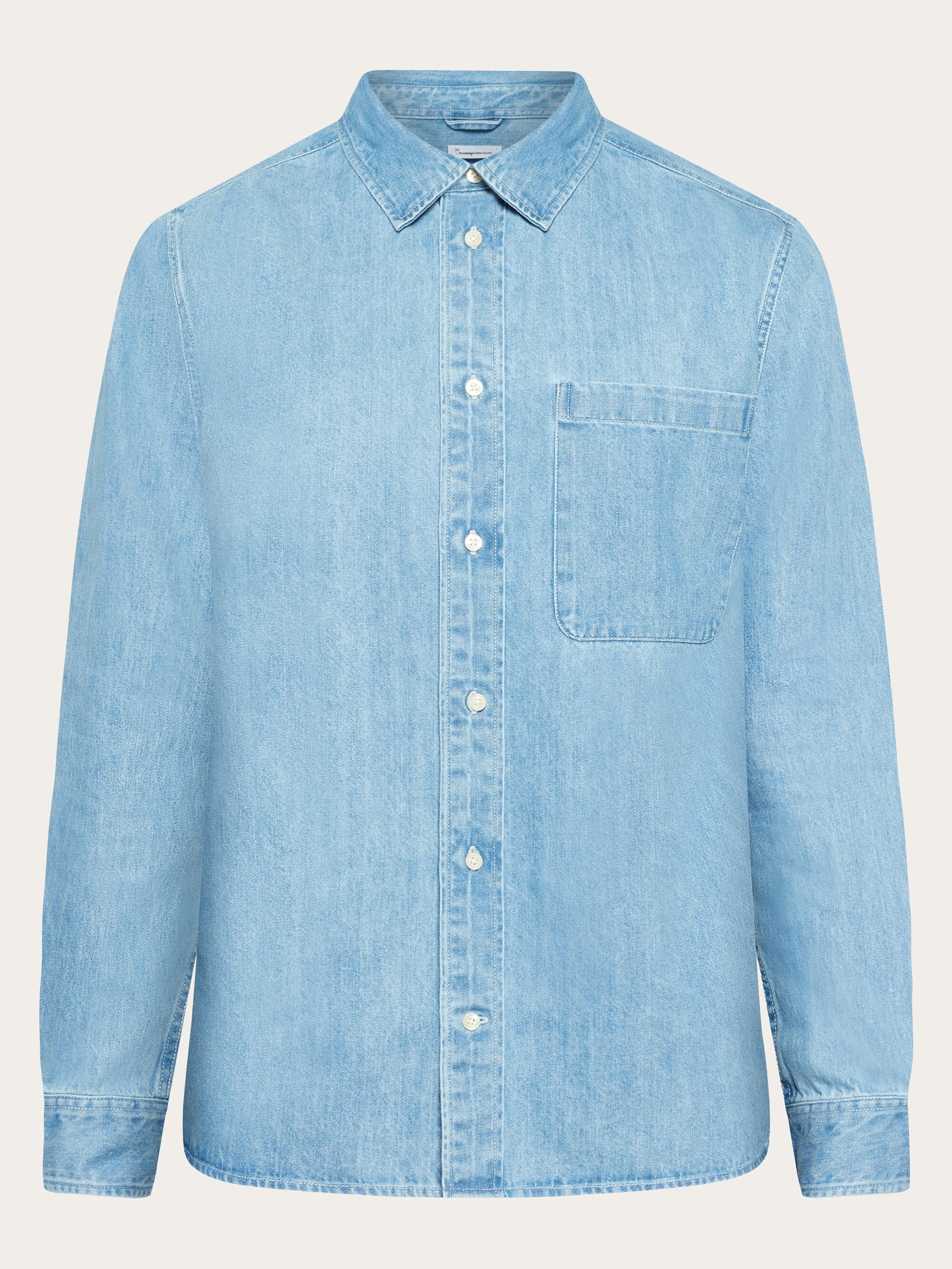 KnowledgeCotton Apparel men vegan Shirt Denim Light Blue Denim