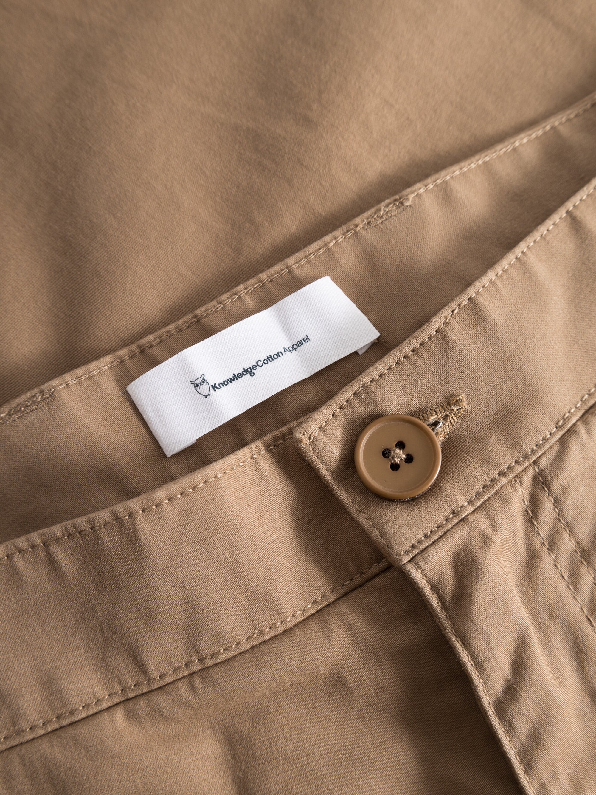 KnowledgeCotton Apparel Chino Pants Luca Slim Twill Tuffet Beige