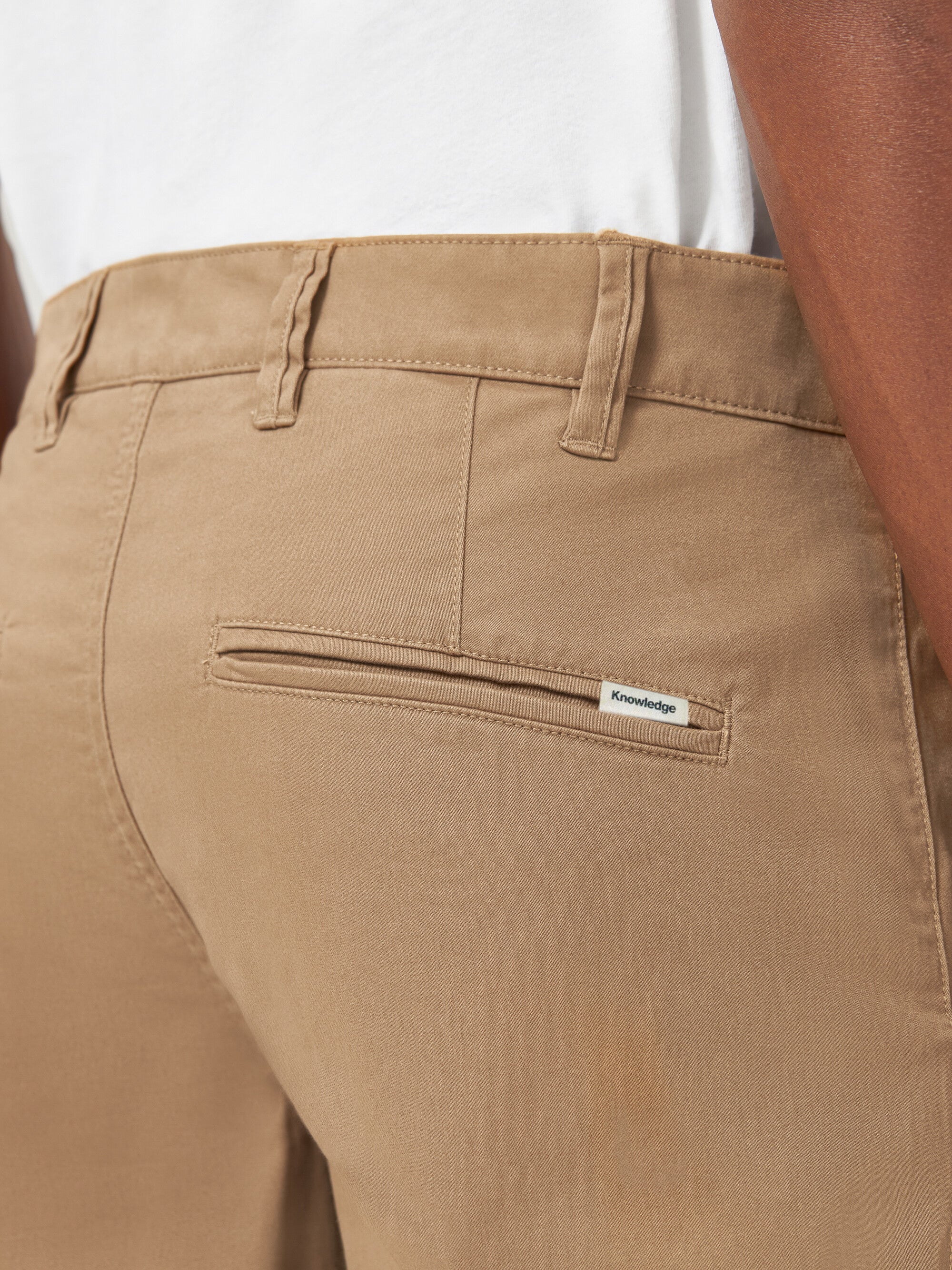 KnowledgeCotton Apparel Chino Pants Luca Slim Twill Tuffet Beige