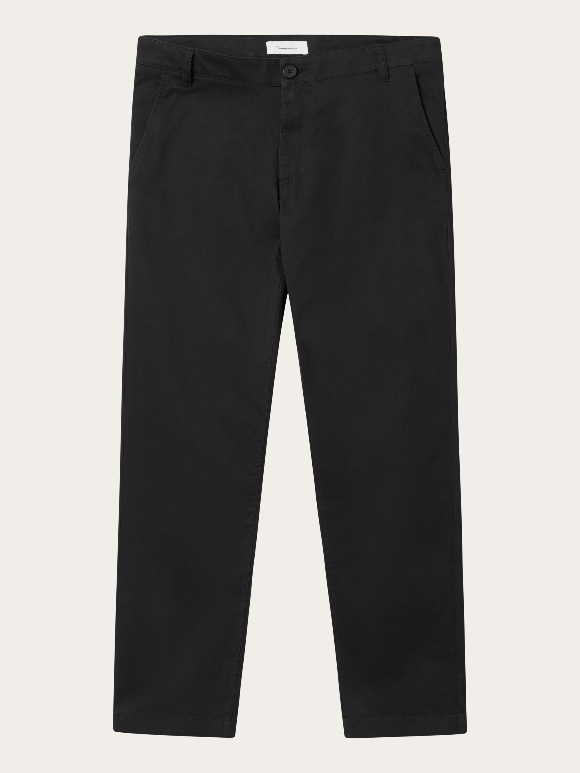 KnowledgeCotton Apparel men vegan Chino Pants Luca Slim Twill Black Jet