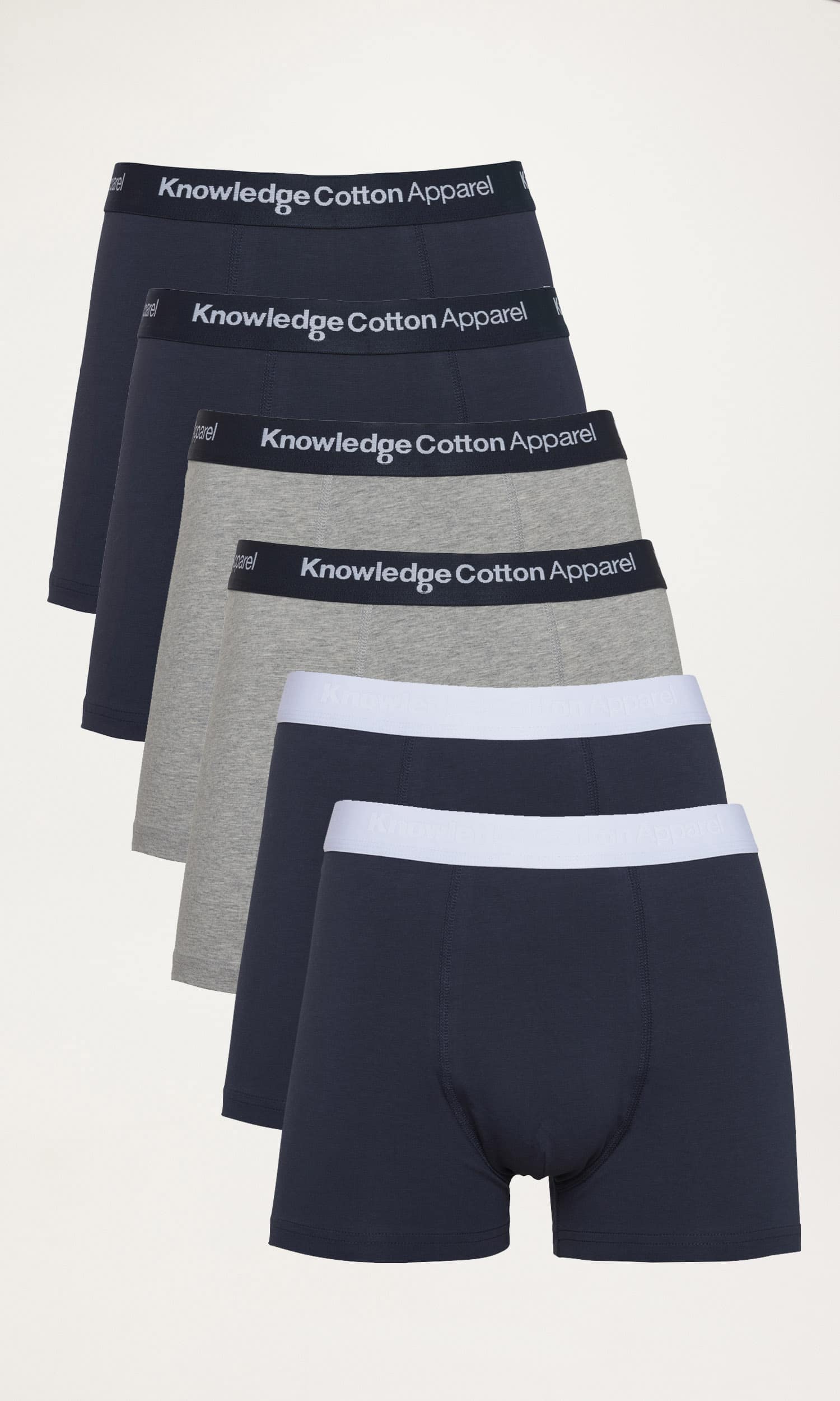 Image of KnowledgeCotton Apparel mannen vegan Multipack 6x Boxershorts Totaal Eclipse Navy