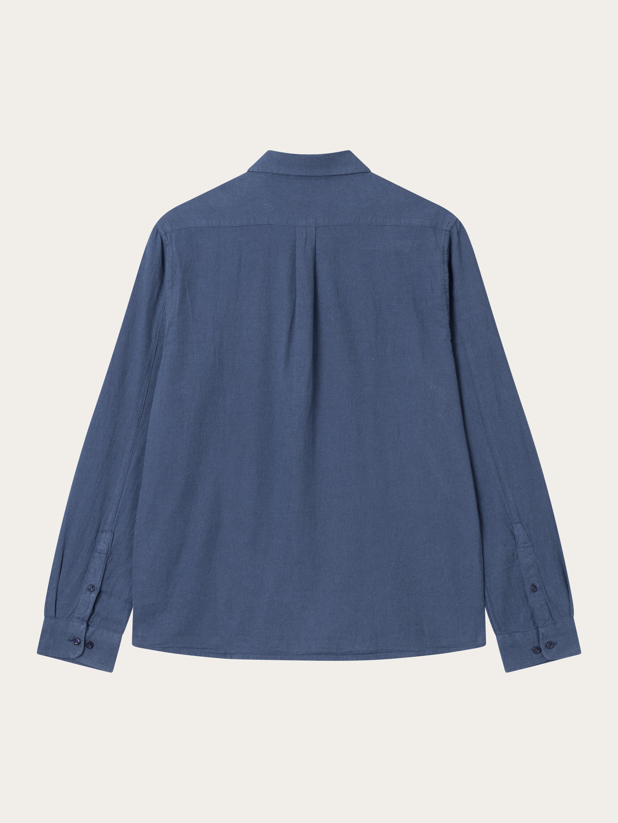 106924 - Herren vegan Hemd Flanell Regular Melange Estate Blau