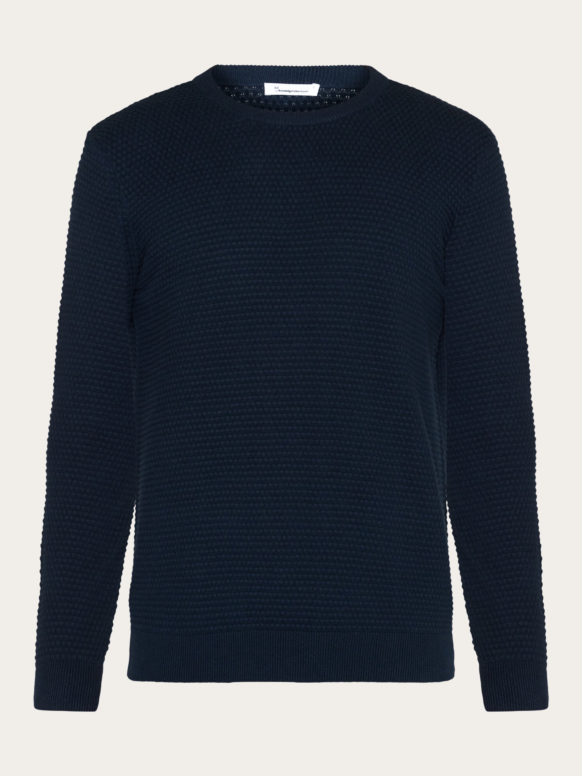 106948 - Herren vegan Strickpullover Vagn Bubble Crew Neck Total Eclipse Navy
